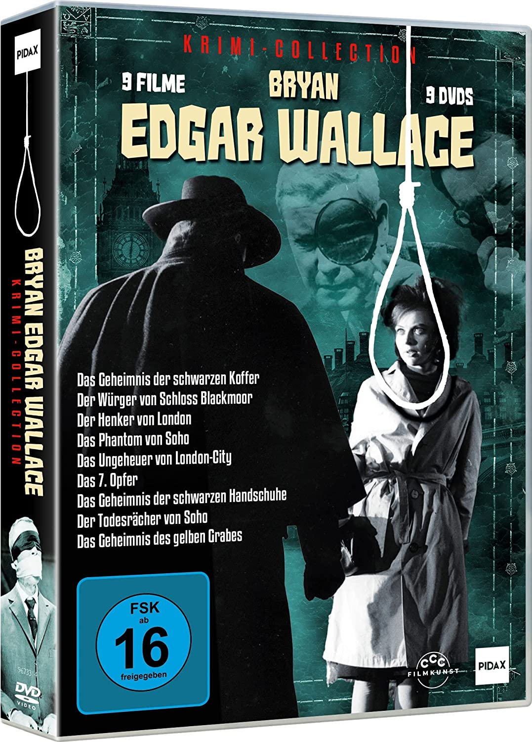 Bryan Edgar Wallace Krimi-Collection - 9 Gruselkrimis - teilw. s/w