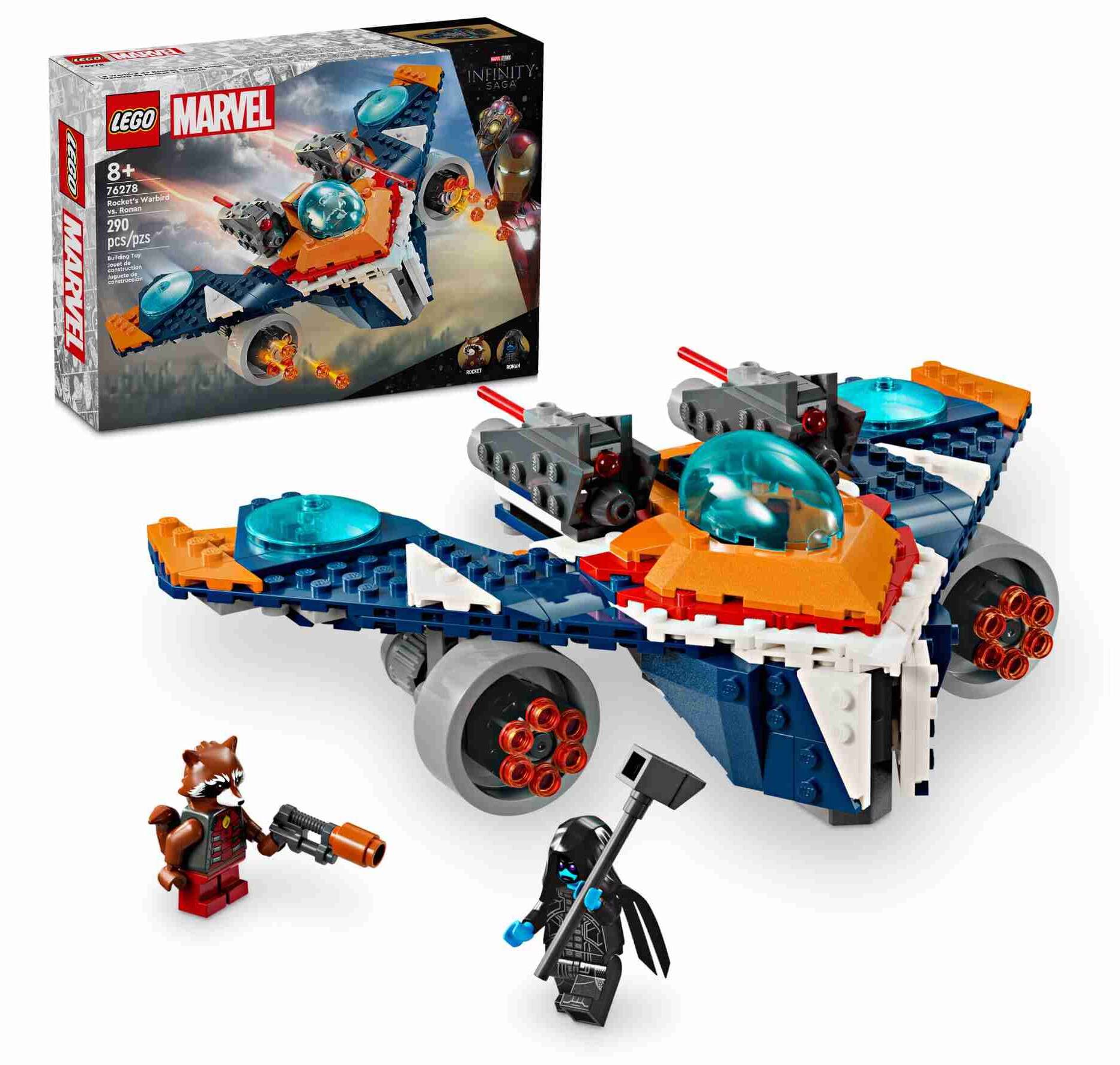 LEGO 76278 Marvel Rockets Raumschiff vs. Ronan, 2 Minifiguren, 2 Shooter 