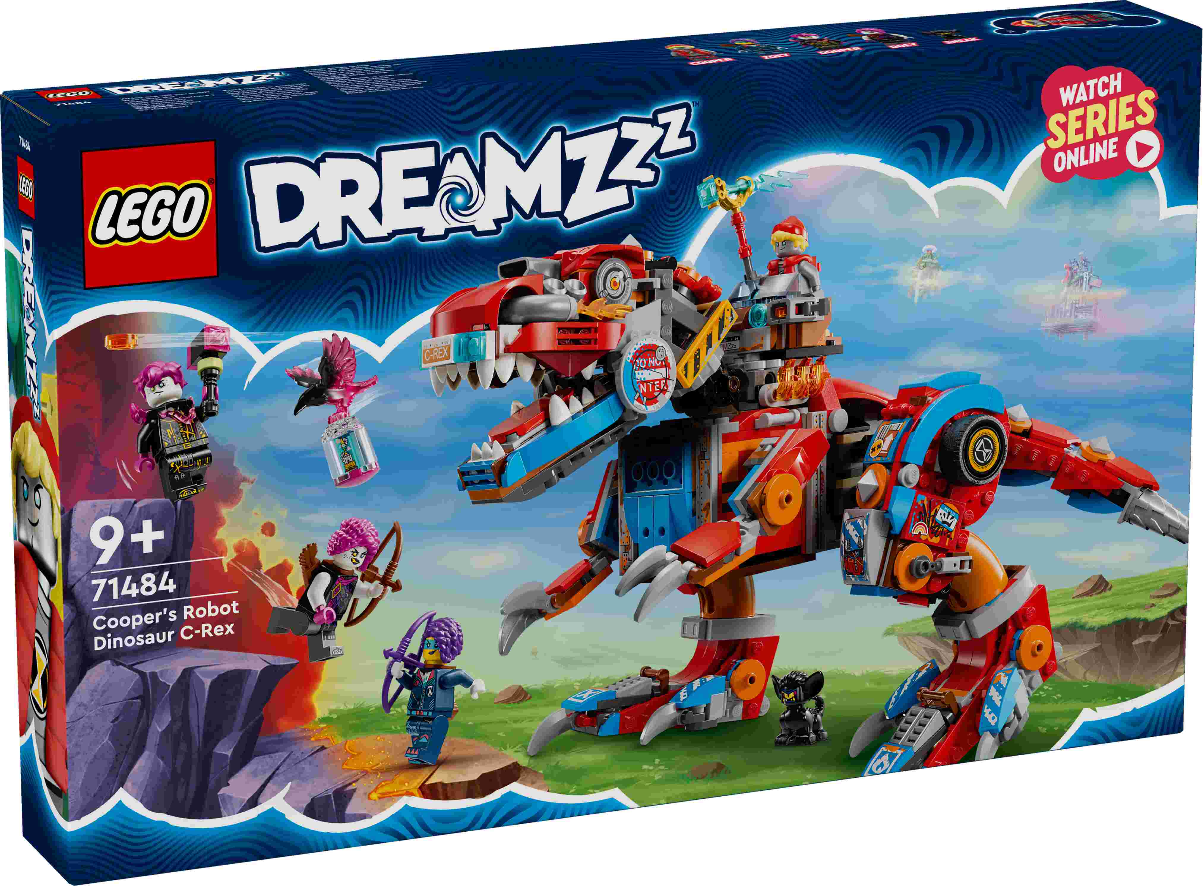 LEGO 71484 DREAMZzz Coopers Dino-Mech C-Rex, 4 Minifiguren, 2 Varianten