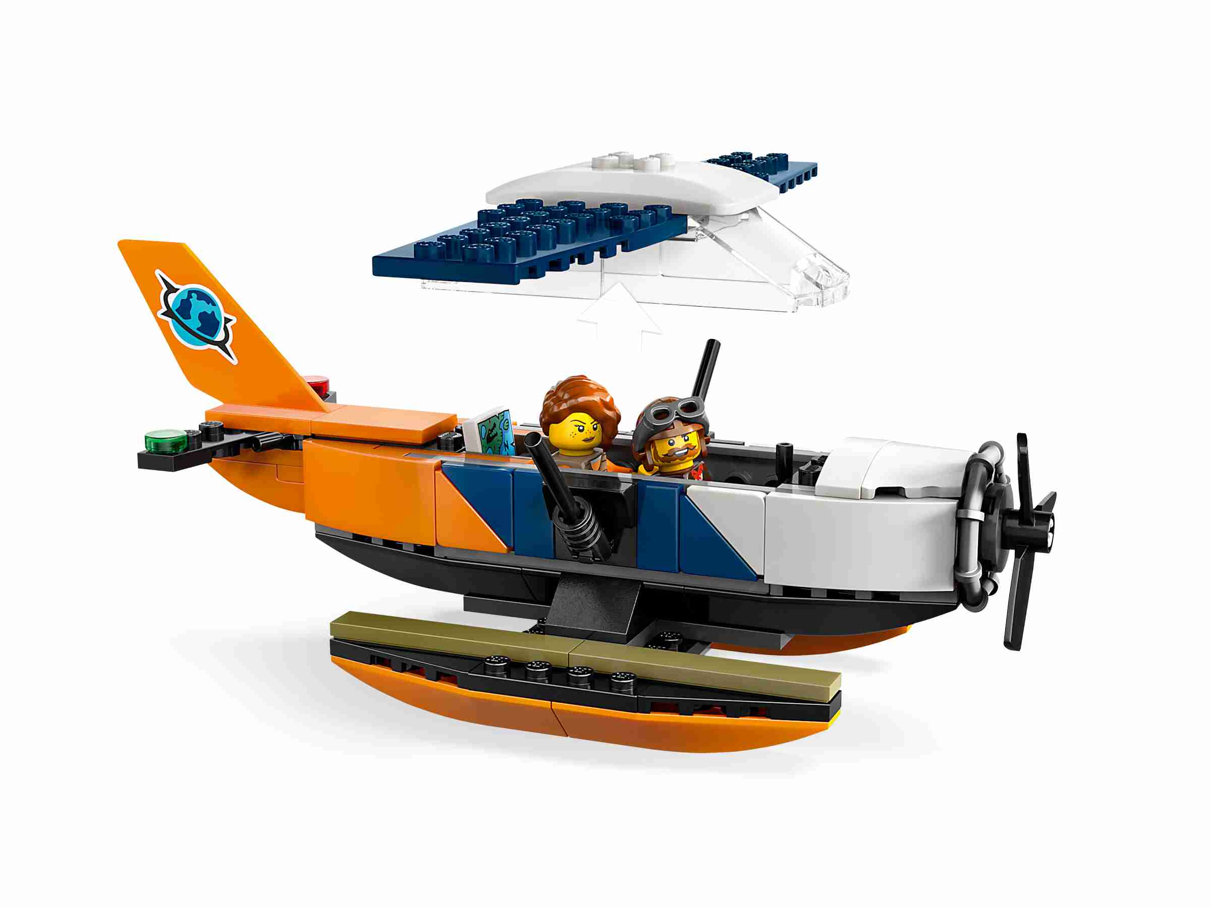 LEGO 60425 City Dschungelforscher-Wasserflugzeug, 2 Forscher, 3 Krokodile