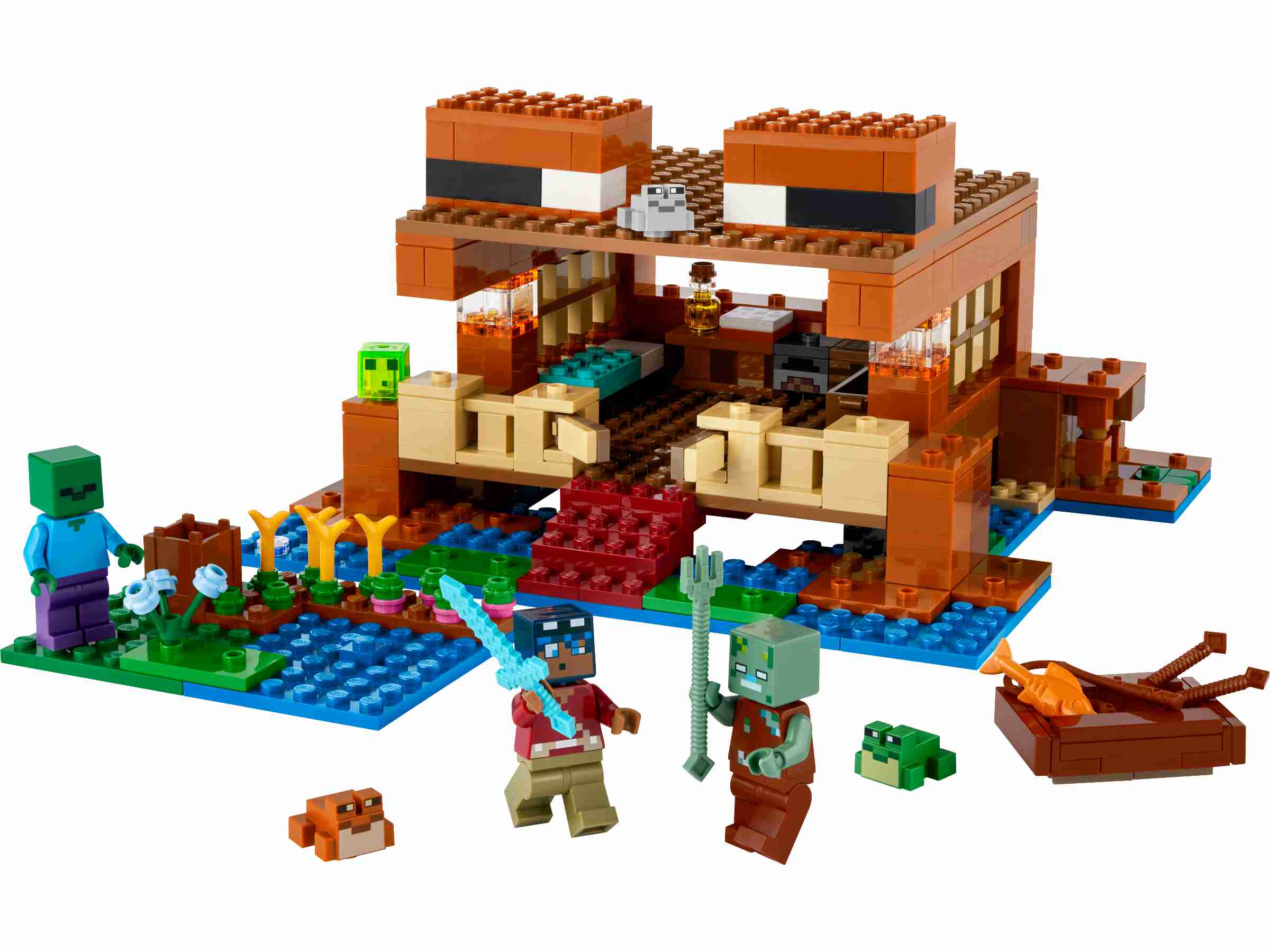 LEGO 21256 Minecraft Das Froschhaus, Minecraft-Held, Zombie und Ertrunkener