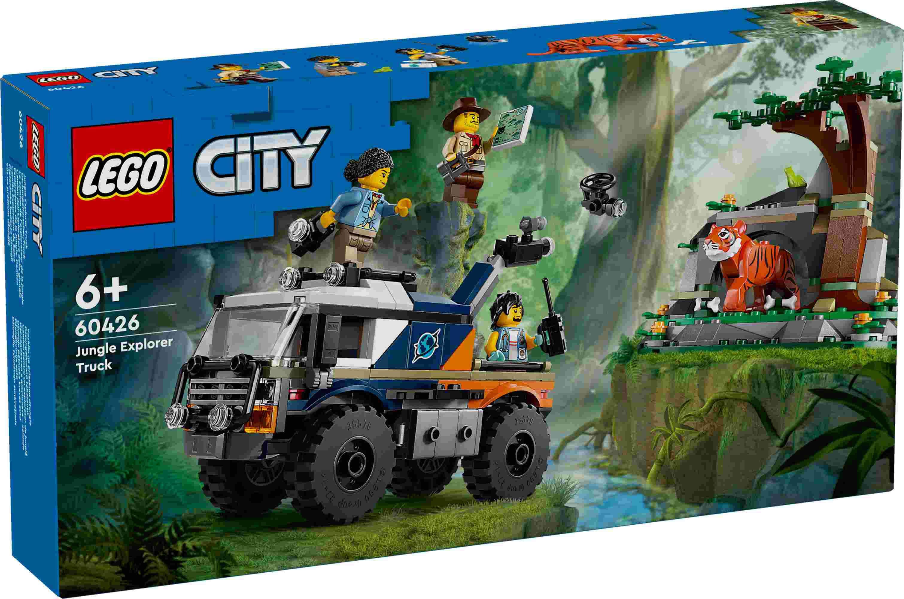 LEGO 60426 City Dschungelforscher-Truck, 3 Abenteurer-Minifiguren, Tiger