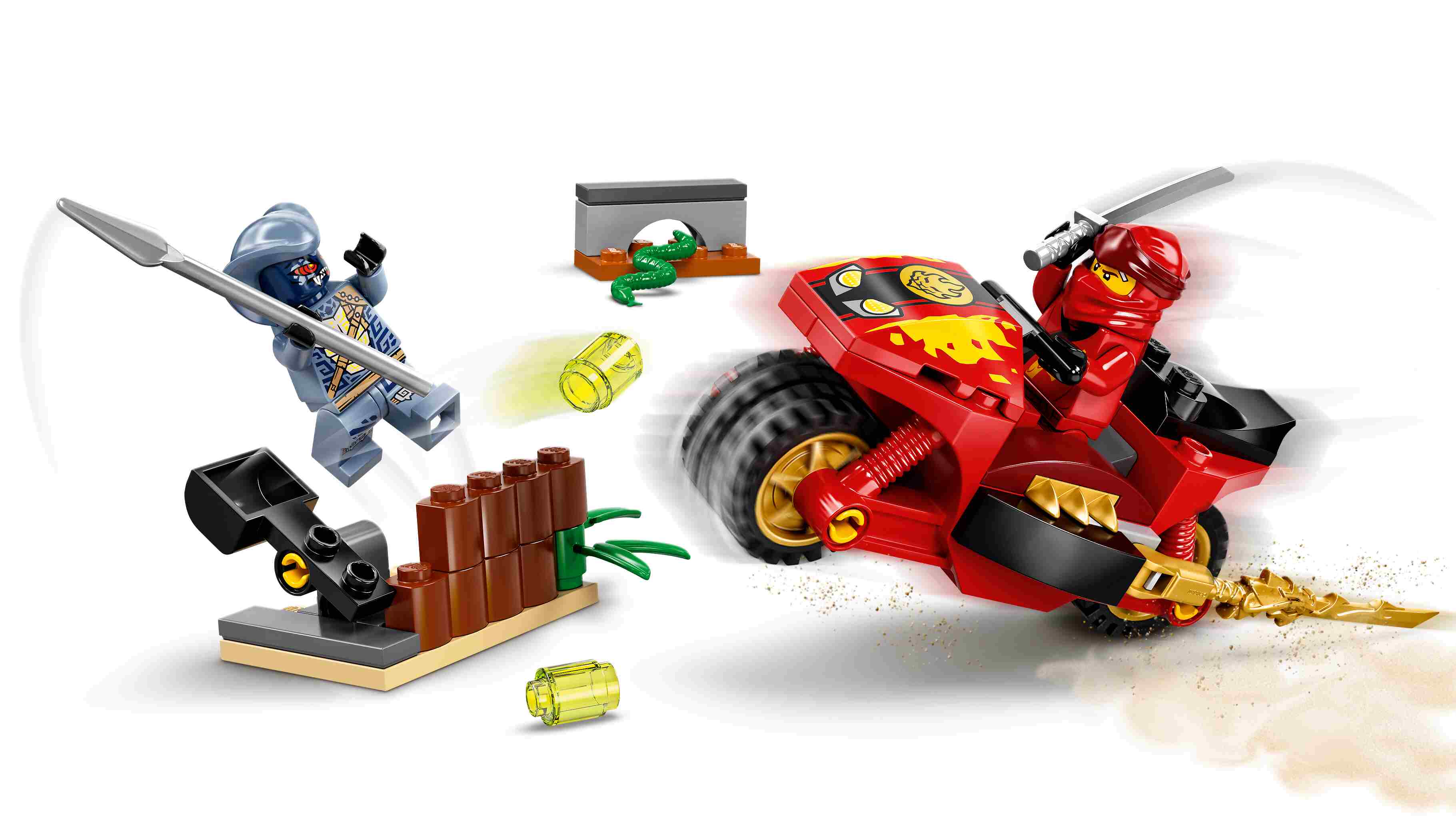 LEGO 71734 NINJAGO Kais Feuer-Bike, Motorrad Spielzeug Set ab 4 Jahre, 2 Figuren