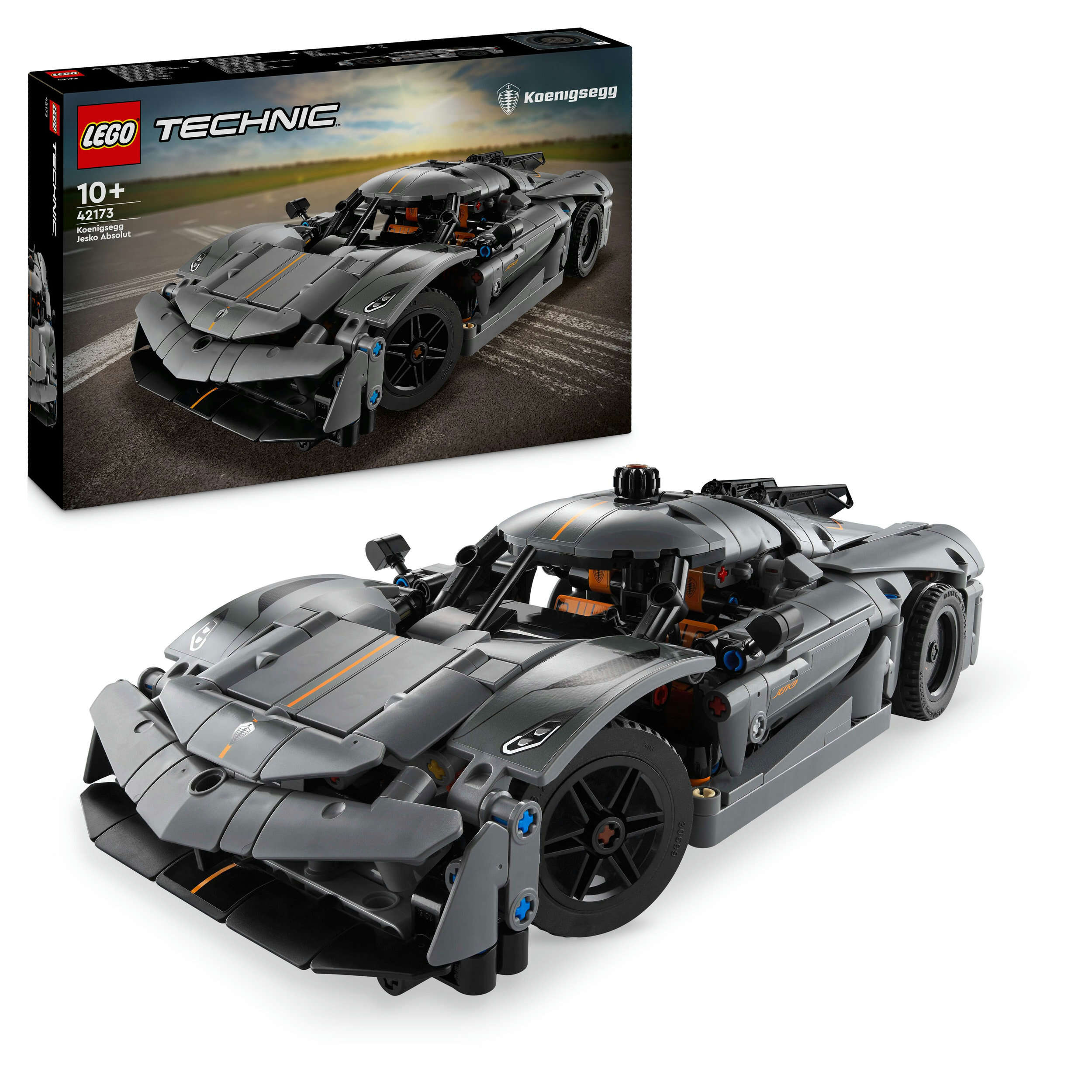 LEGO 42173 Technic Koenigsegg Jesko Absolut Supersportwagen in Grau, V8-Motor