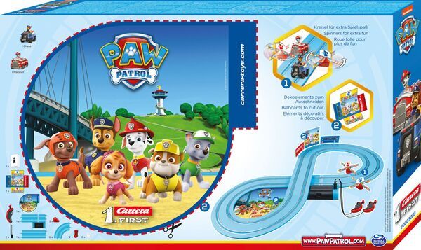 Carrera FIRST - PAW PATROL - On the Track, Chase + Marshall mit 2 Autos