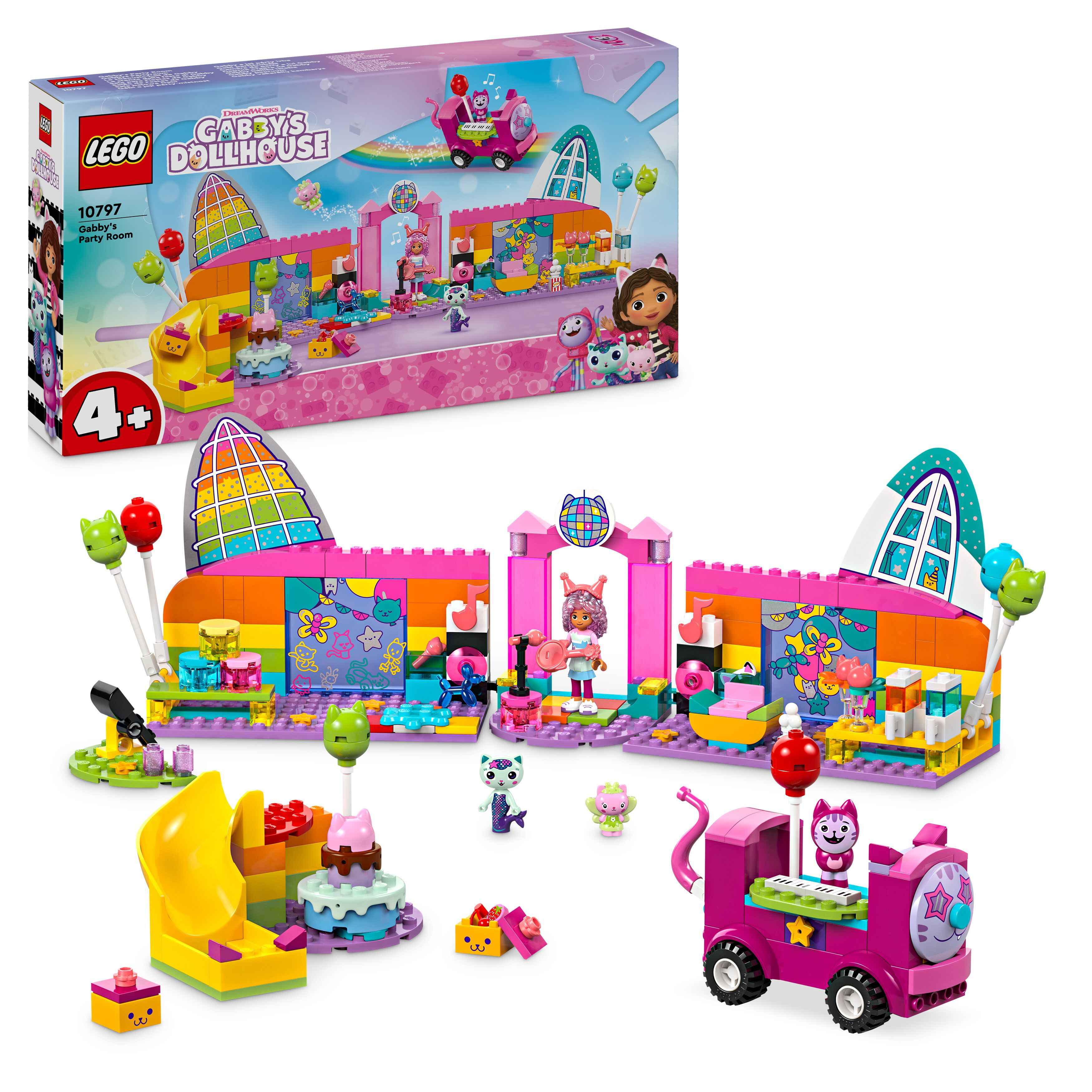 LEGO 10797 Gabby's Dollhouse Gabbys Partyraum, Partybus, Tierfiguren