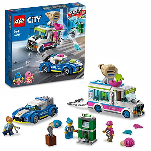 LEGO 60314 City Eiswagen-Verfolgungsjagd, 3 Minifiguren, Eiscremekanone