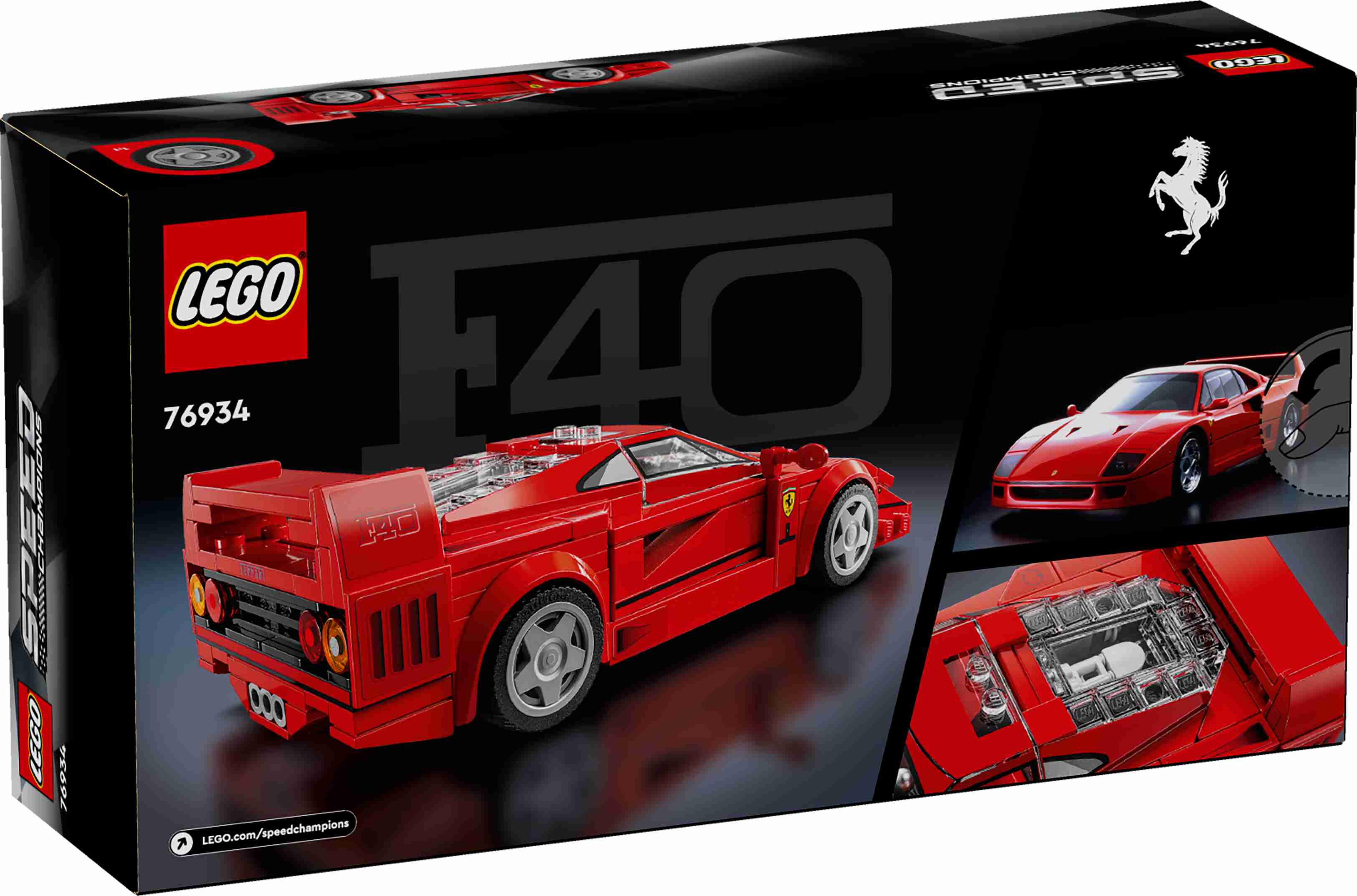 LEGO 76934 Speed Champions Ferrari F40 Supersportwagen, Rennfahrer-Minifigur