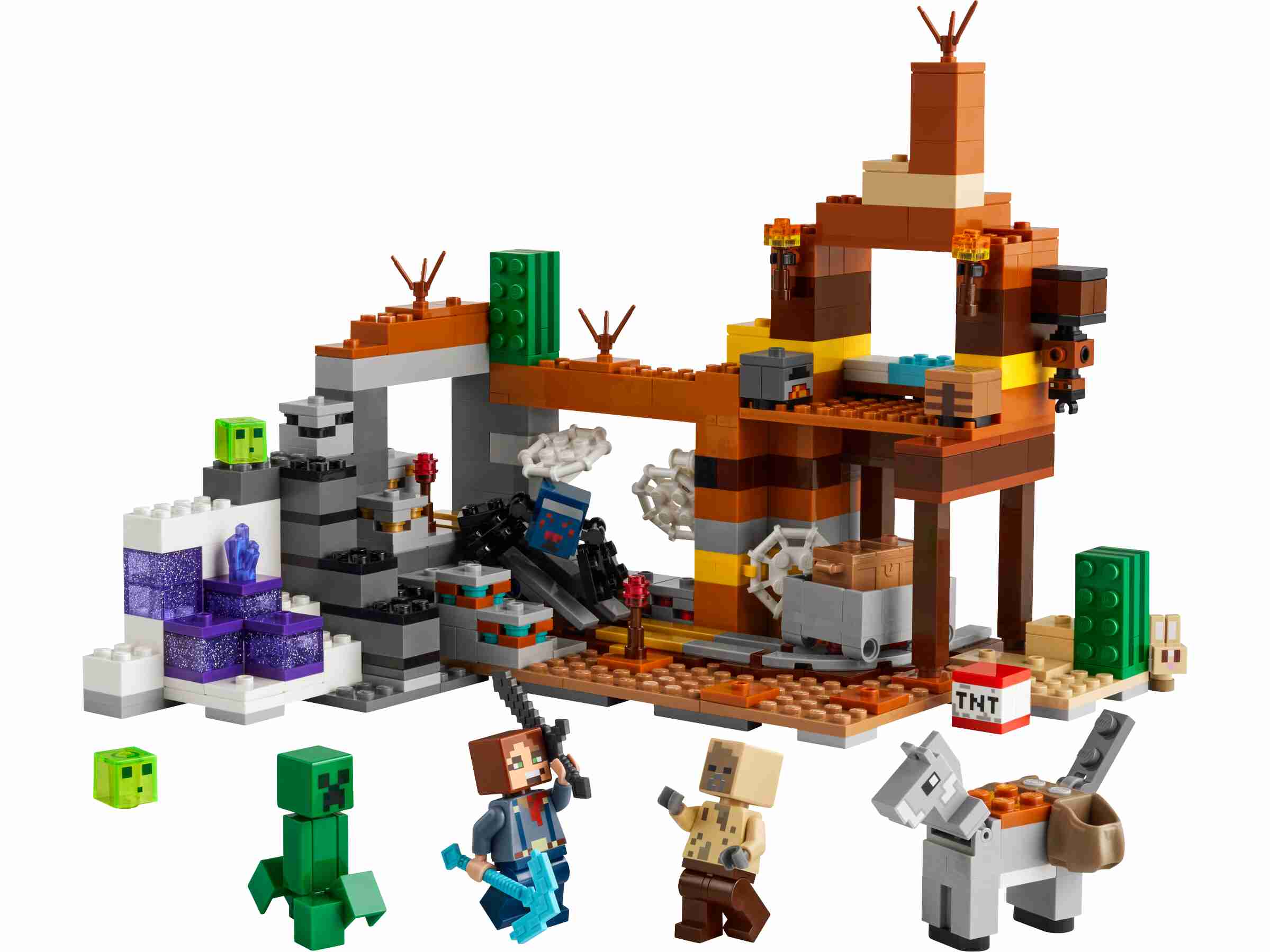 LEGO 21263 Minecraft Die Mine in den Badlands, Creeper, Höhlenspinne, 2 Schleime