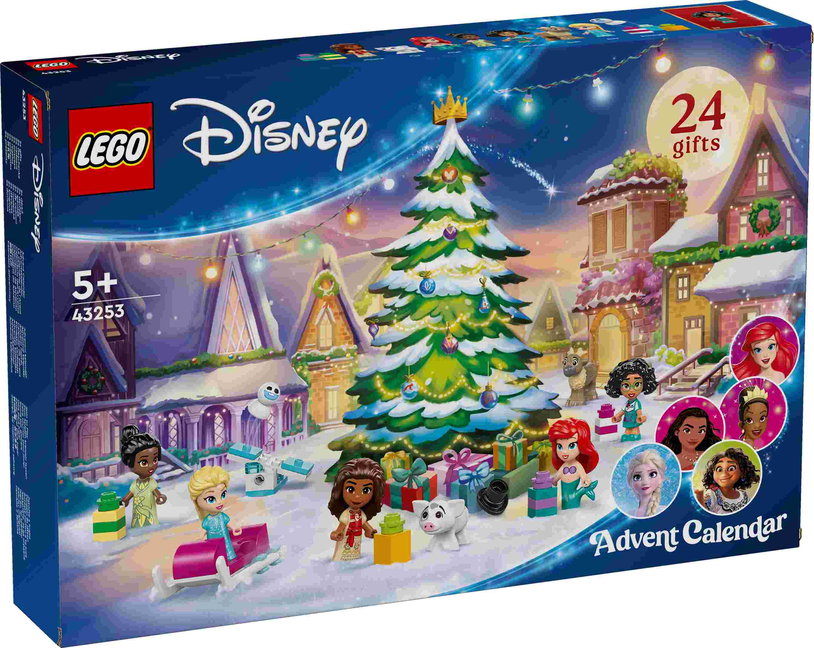 LEGO 43253 Disney Adventskalender 2024, 8 Figuren und Zubehör, Brettspiel