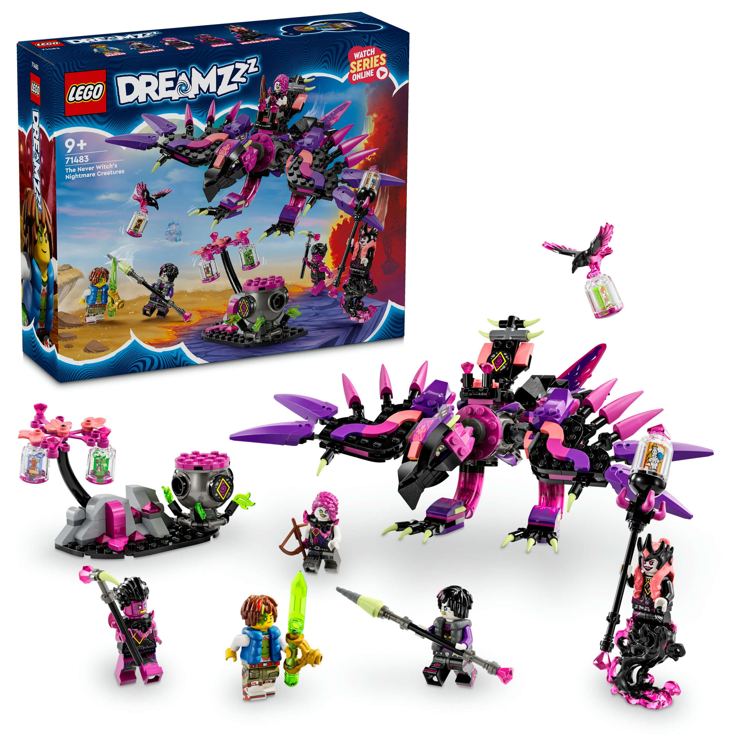 LEGO 71483 DREAMZzz Die Albtraumkreaturen der Nimmerhexe, 5 Minifiguren