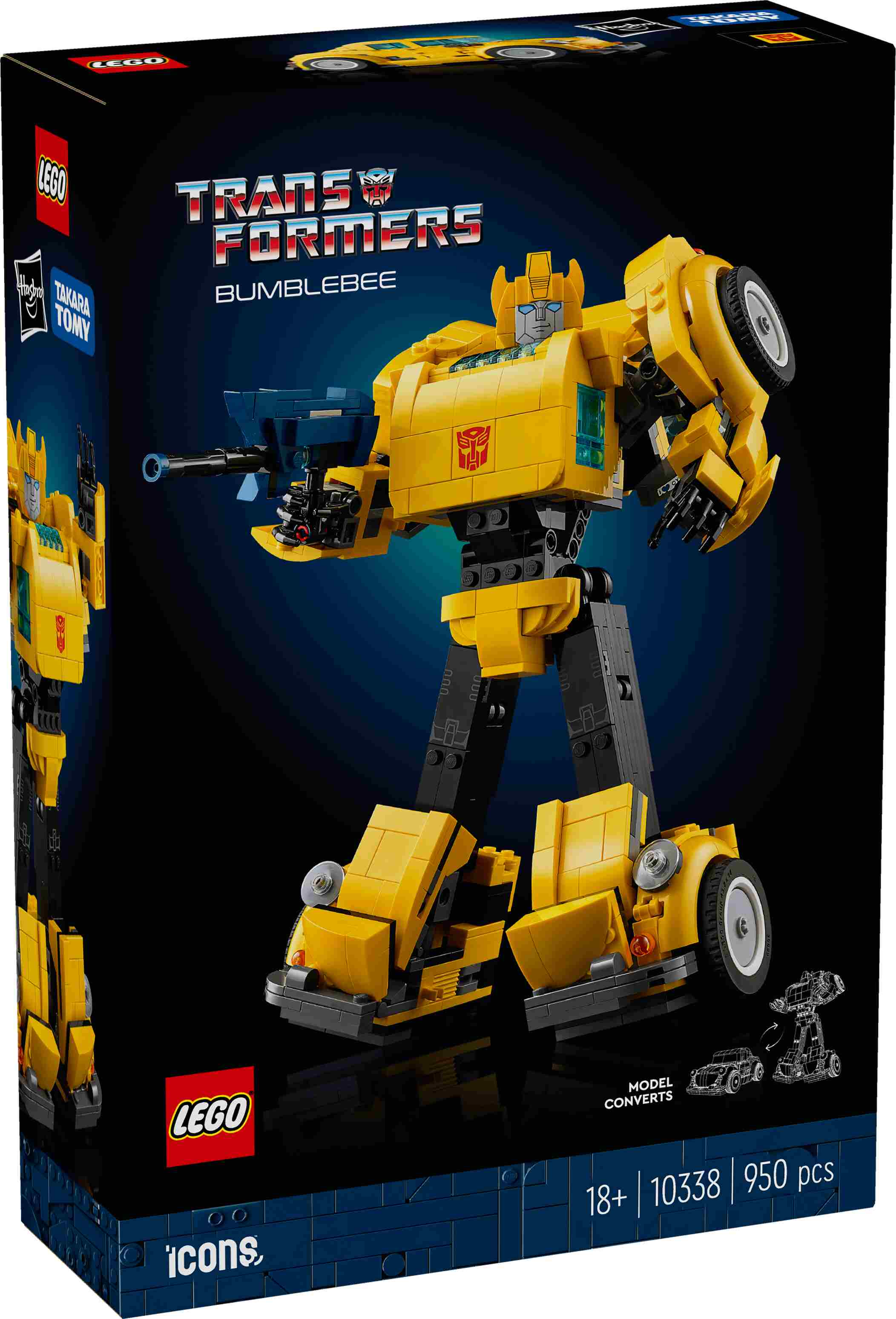 LEGO 10338 Icons Bumblebee, Transformers Bauset, Ionenblaster, Raketenrucksack