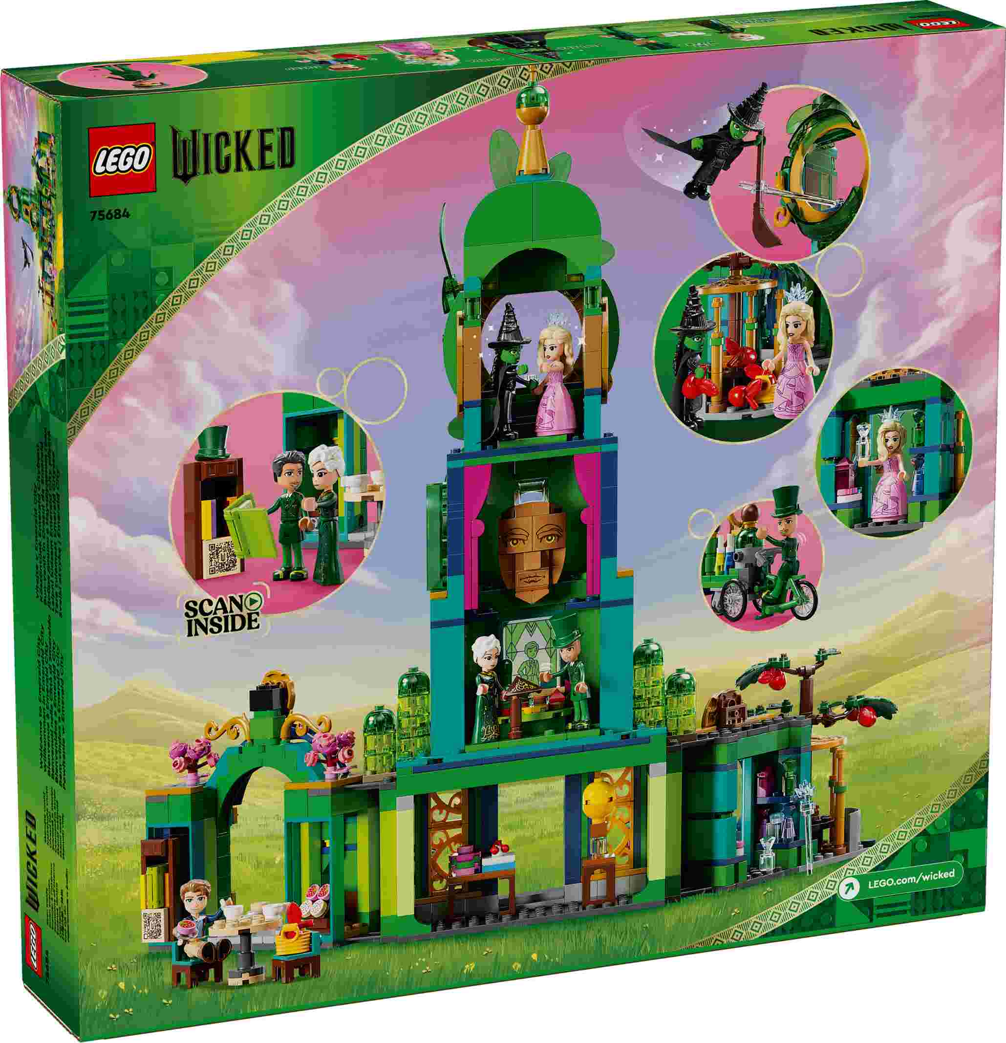 LEGO 75684 Wicked Willkommen in Emerald City, 5 Figuren, 3-geschossiger Turm