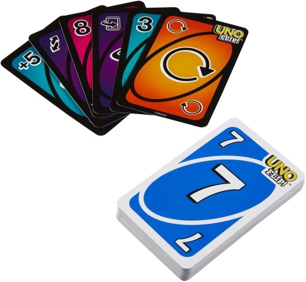 Mattel Games UNO FLIP! Kartenspiel mit beidseitig bedruckten Karten