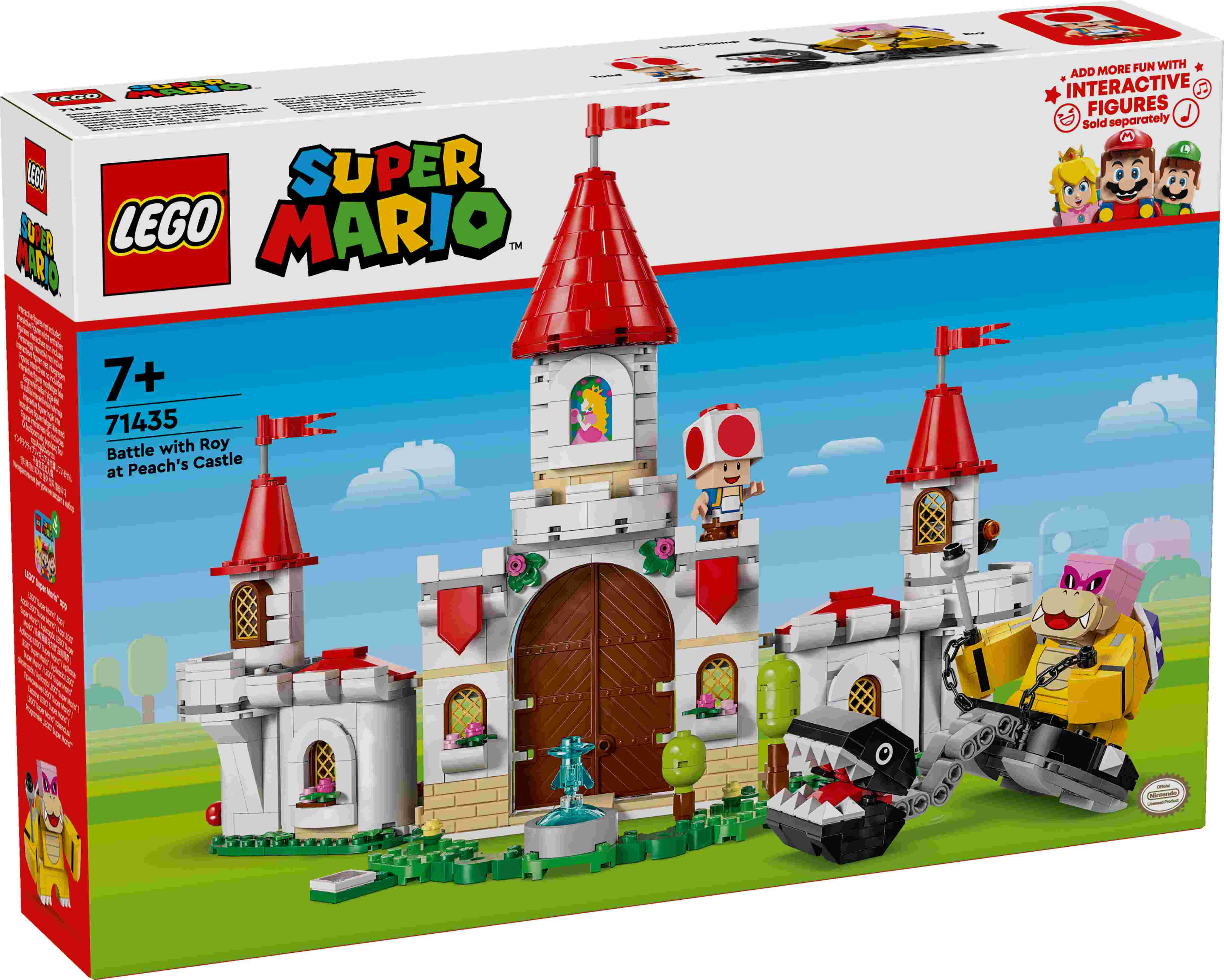 LEGO 71435 Super Mario Showdown mit Roy im Pilz-Palast, 3 Spielzeugfiguren