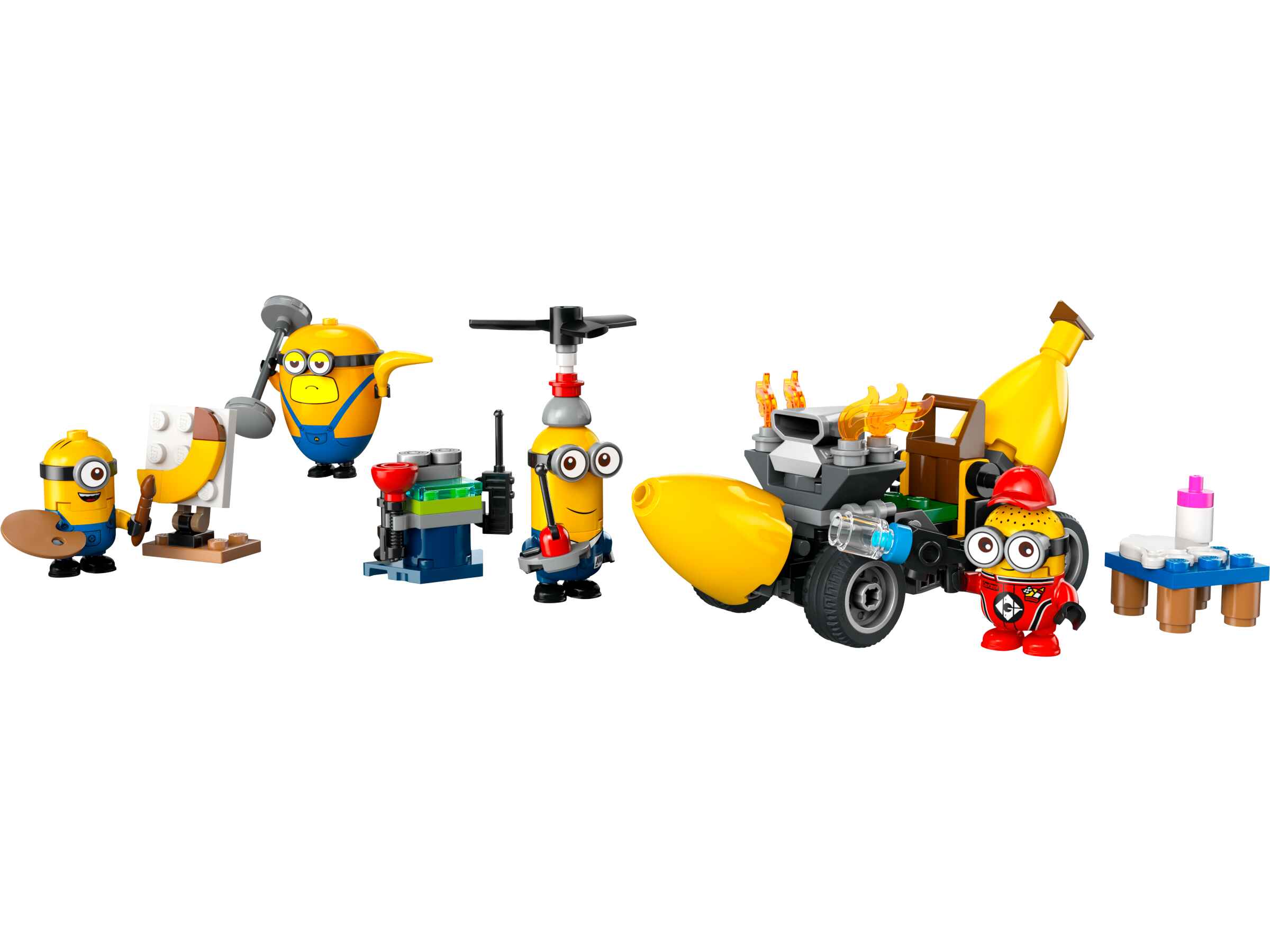 LEGO 75580 Despicable Me Minions und das Bananen Auto, 4 Minions und Zubehör