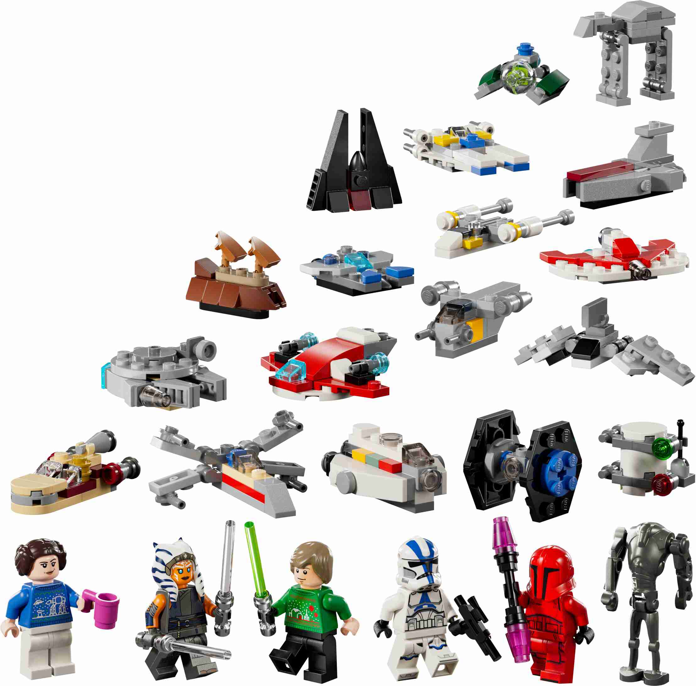 LEGO 75395 Star Wars Adventskalender 2024, 6 Figuren, 18 Mini-Modelle