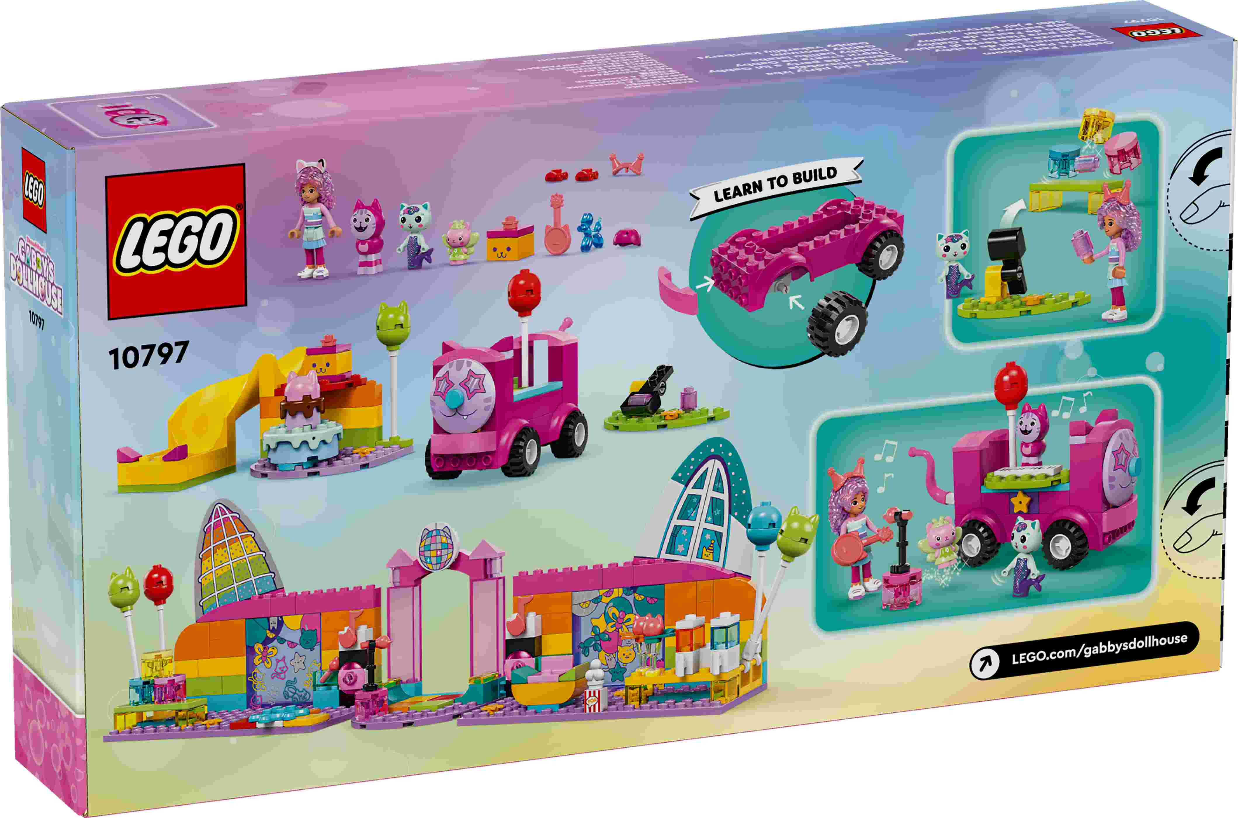 LEGO 10797 Gabby's Dollhouse Gabbys Partyraum, Partybus, Tierfiguren