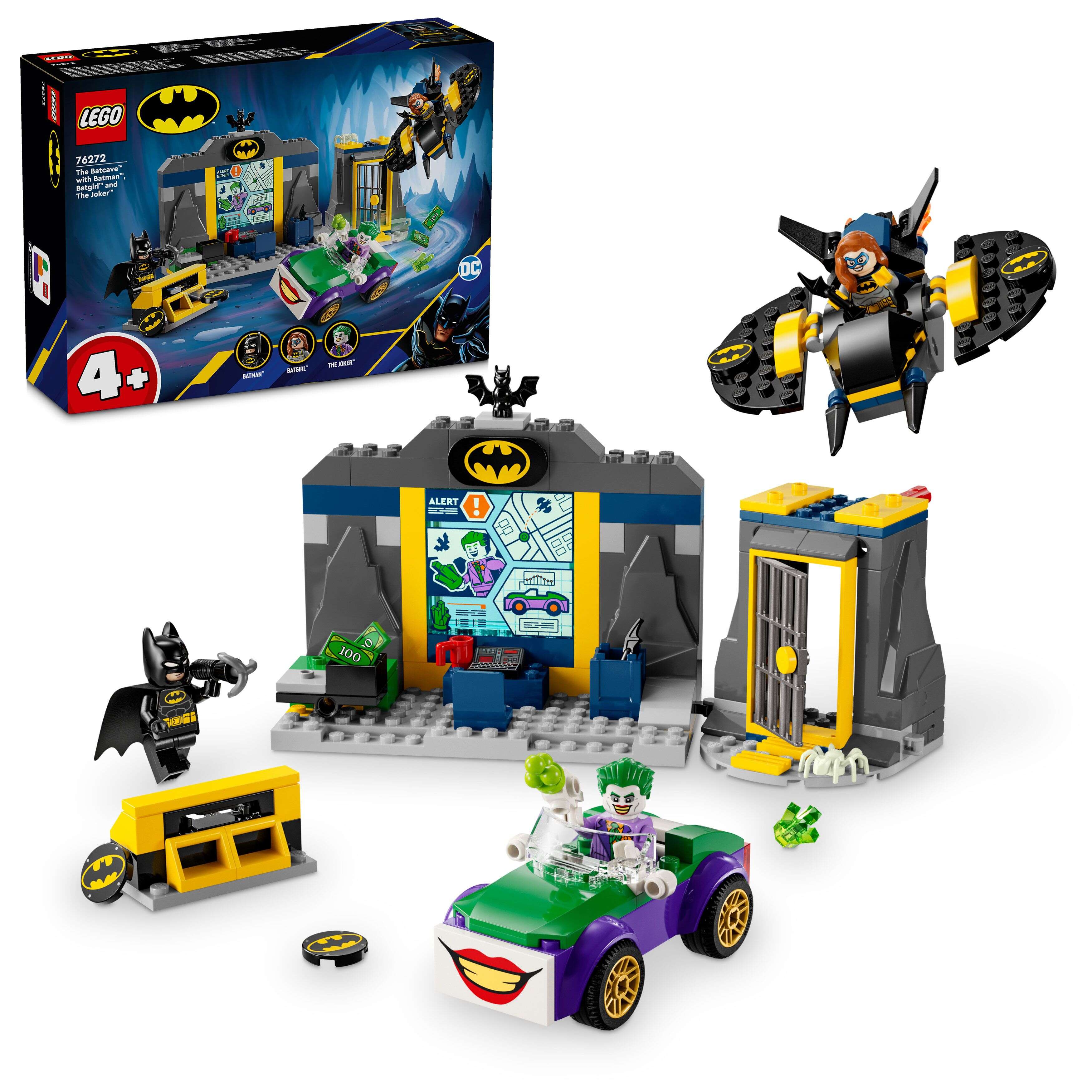 LEGO 76272 DC Bathöhle mit Batman, Batgirl und Joker, Batwing, Gefängniszelle