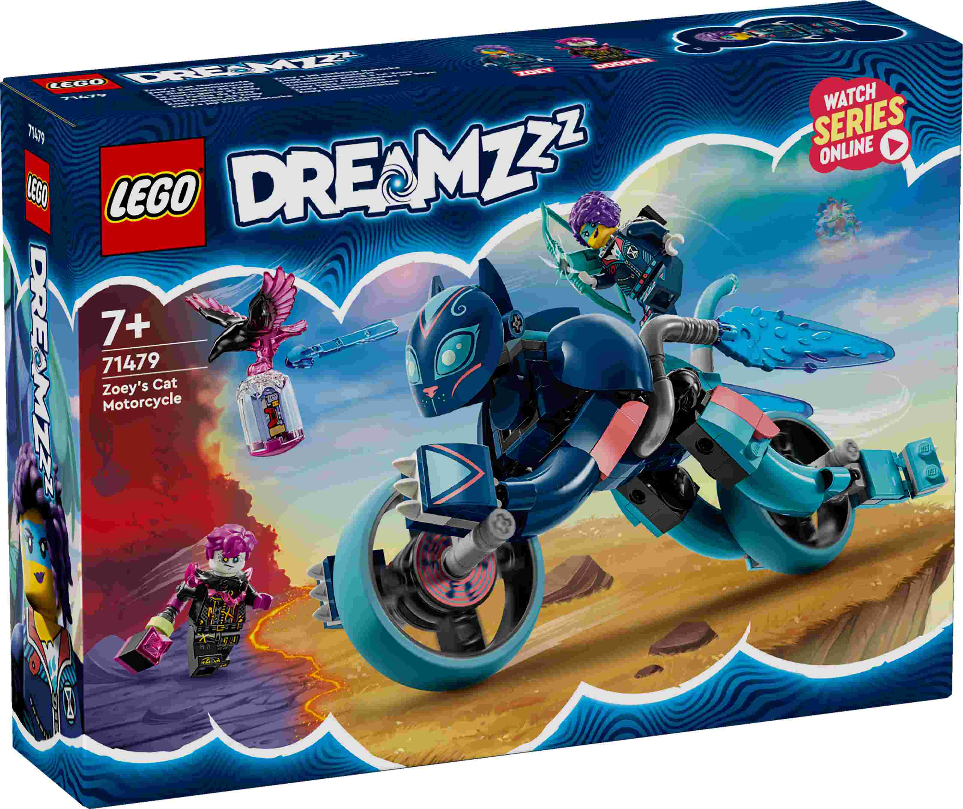 LEGO 71479 DREAMZzz Zoeys Katzenmotorrad, 2 Minifiguren, 2 Bauoptionen