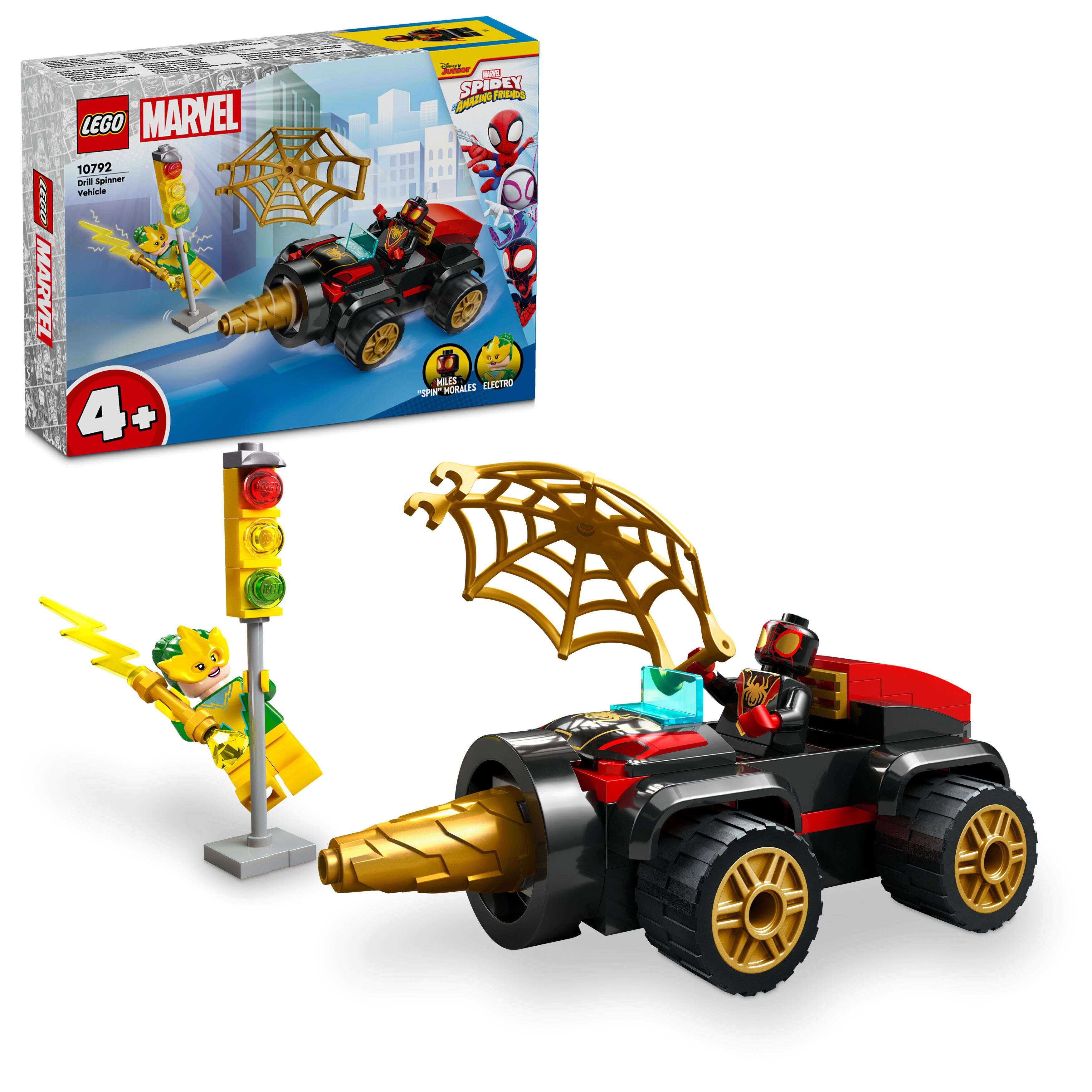 LEGO 10792 Marvel Spideys Bohrfahrzeug, 2 Minifiguren, großes Starter-Bauelement