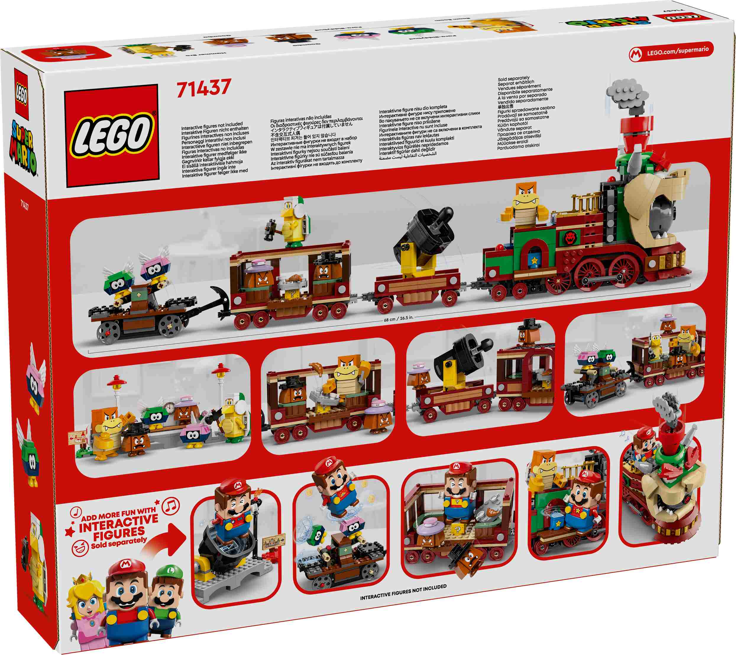 LEGO 71437 Super Mario Der Bowser-Schnellzug, 6 Spielzeugfiguren, Draisine