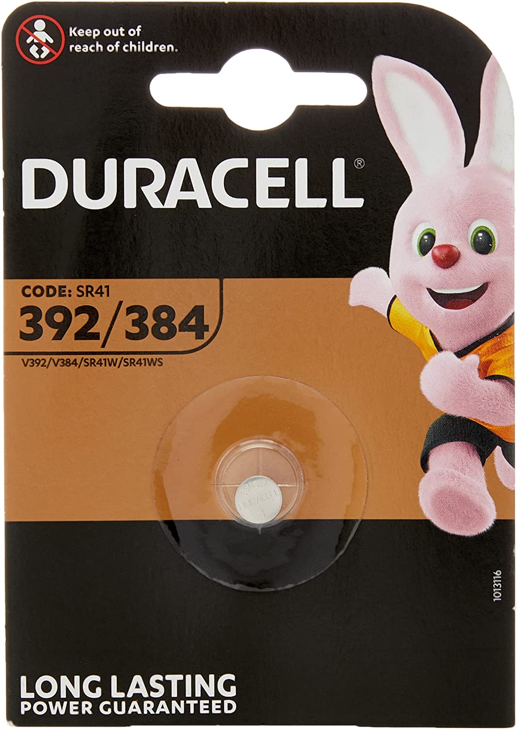 Duracell Specialty 392, 1.5V SiO Knopfzelle Batterie, 384 SR41, SR736, 1er-Pack