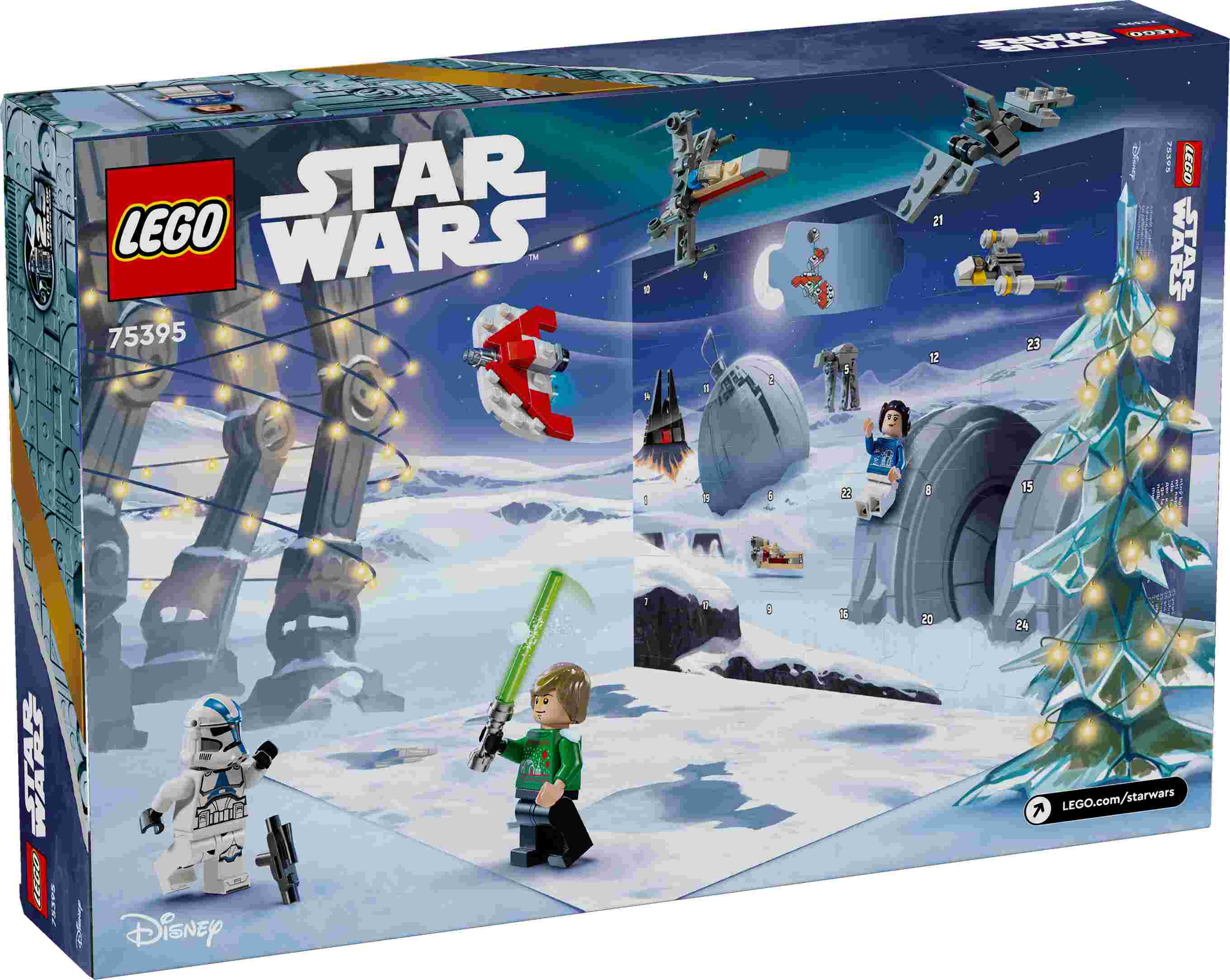 LEGO 75395 Star Wars Adventskalender 2024, 6 Figuren, 18 Mini-Modelle