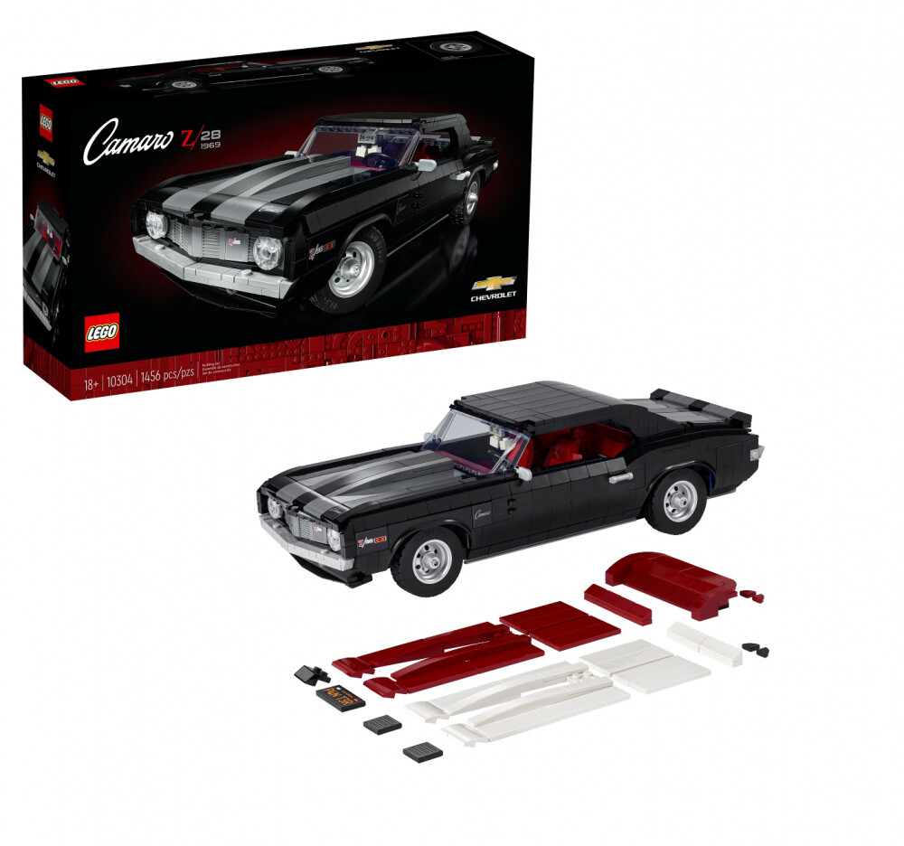 LEGO 10304 Icons Chevrolet Camaro Z28, Modellauto Sammlerstück Retro-Accessoires