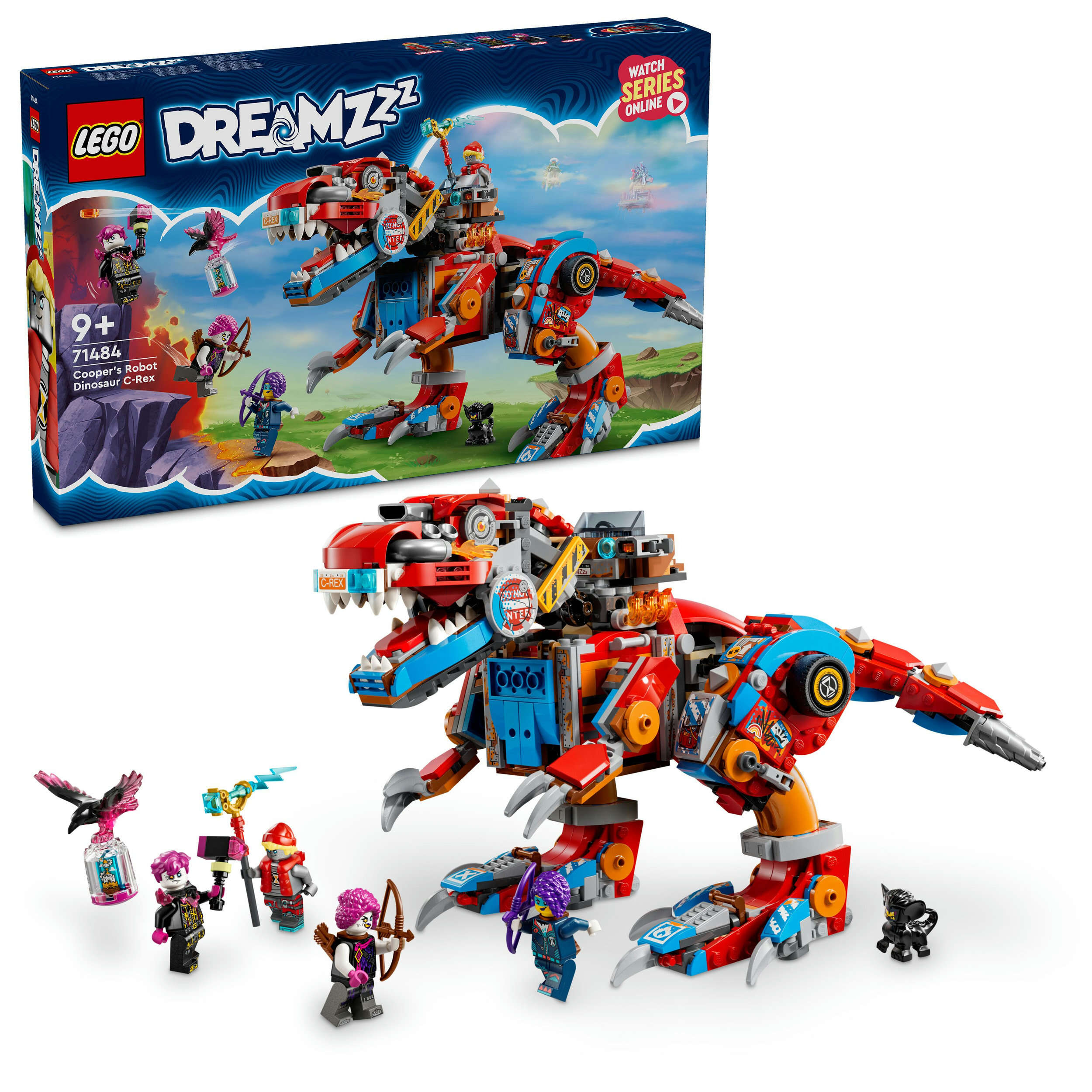 LEGO 71484 DREAMZzz Coopers Dino-Mech C-Rex, 4 Minifiguren, 2 Varianten