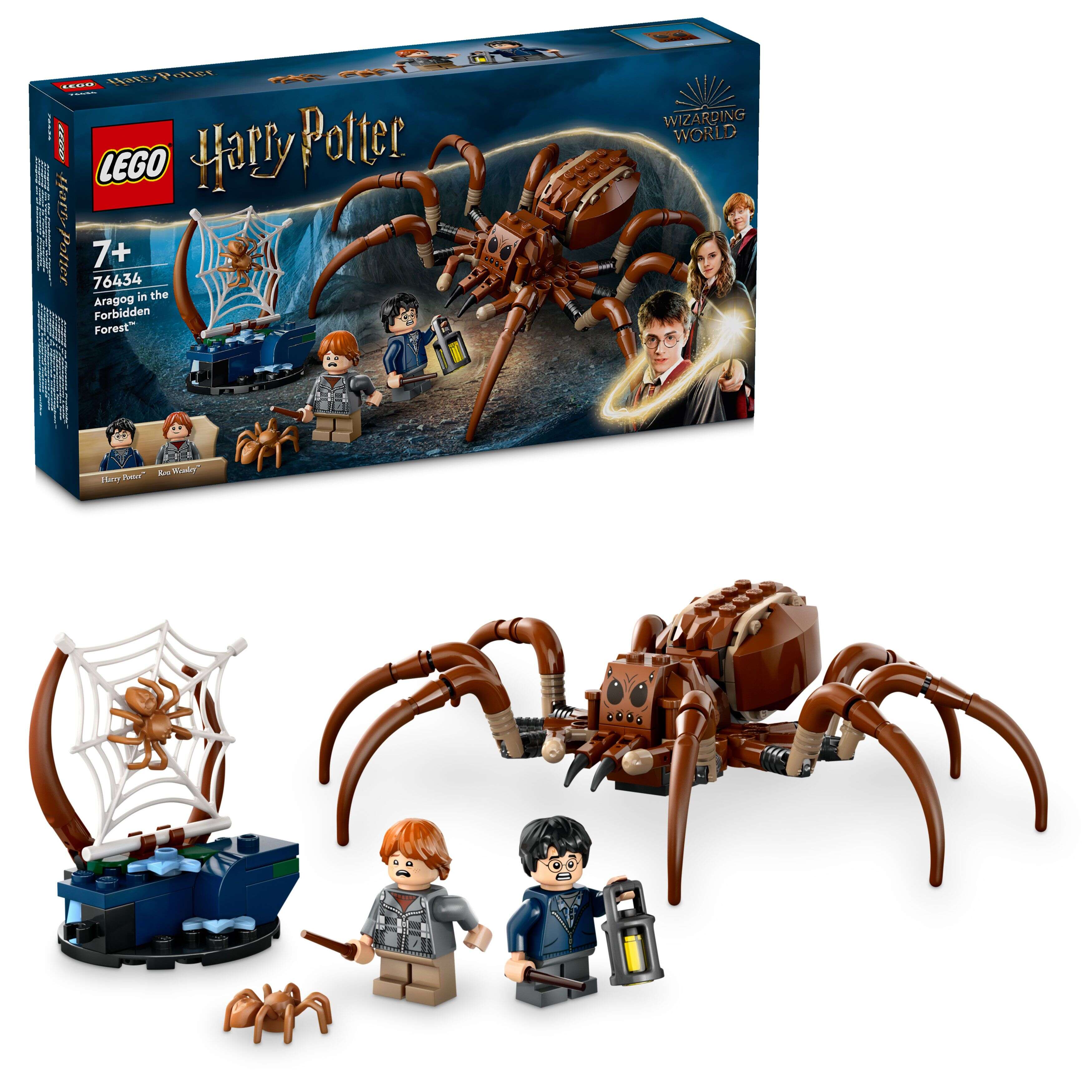 LEGO 76434 Harry Potter Aragog im Verbotenen Wald, bewegl. Beine, 2 Minifiguren