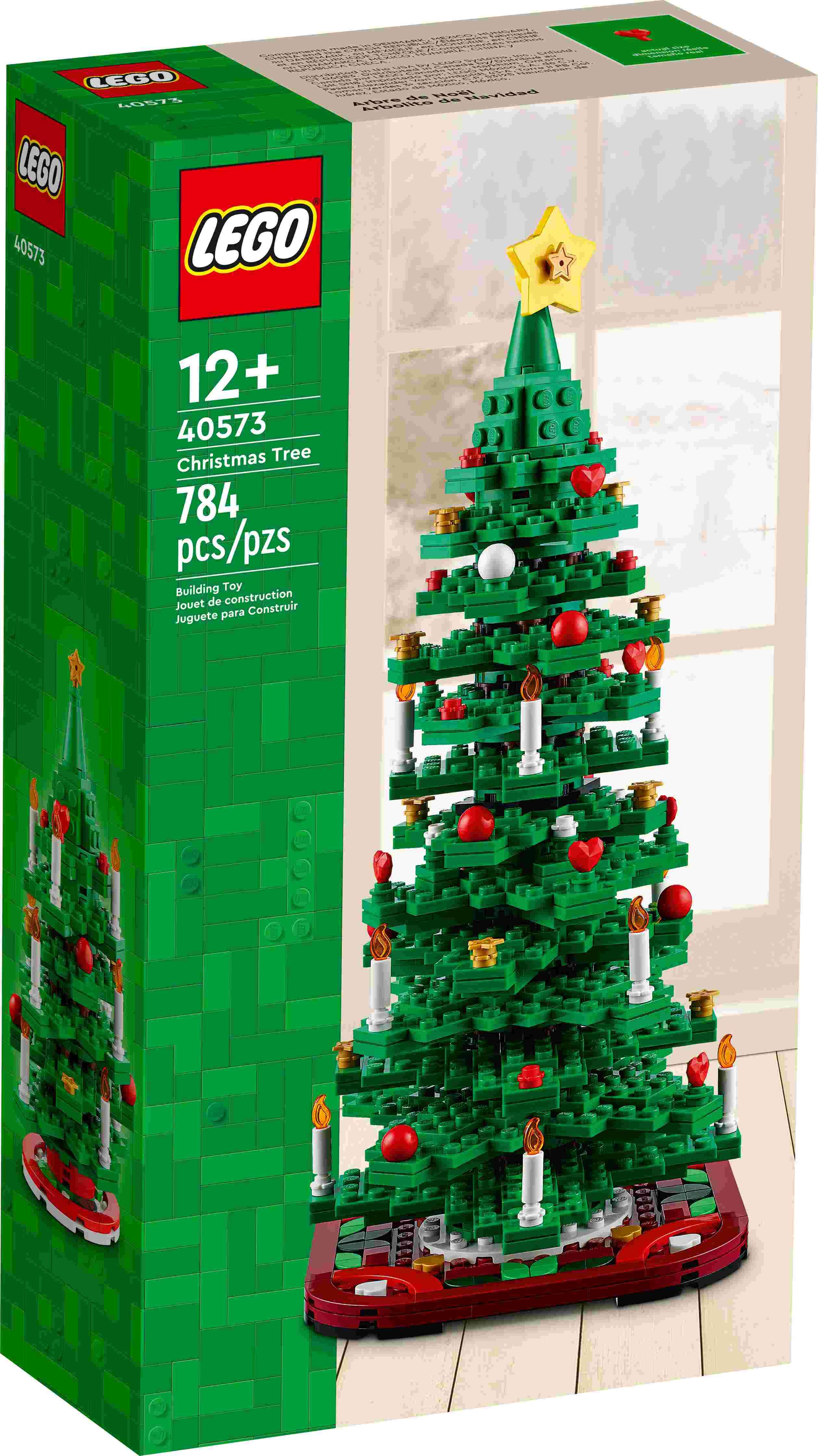 LEGO 40573 Iconic Weihnachtsbaum, 2-in-1-Set, 1 großer oder 2 kleinere Bäume