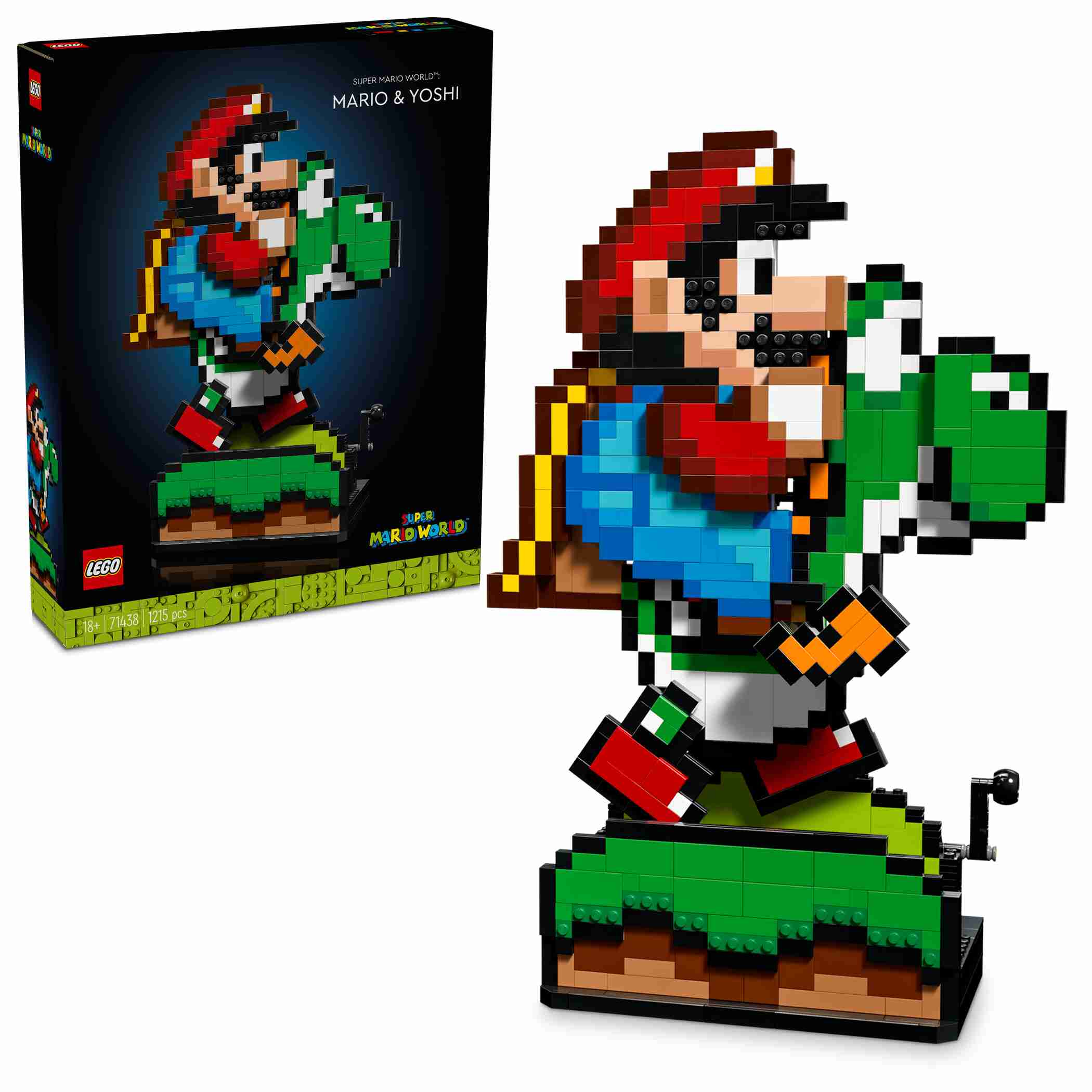 LEGO 71438 Super Mario World: Mario & Yoshi, bewegliche Teile, interaktives Set