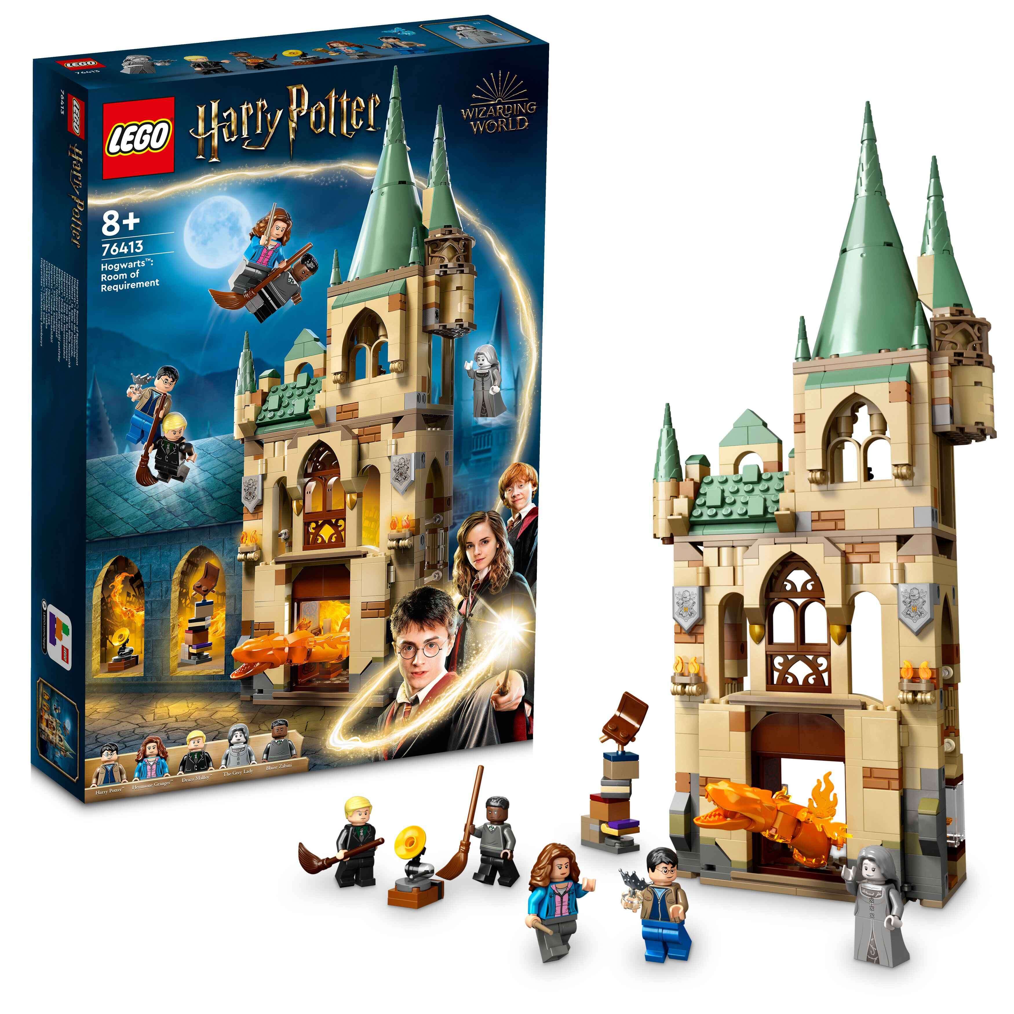 LEGO 76413 Harry Potter Hogwarts: Raum der Wünsche, 5 Minifiguren und 2 Figuren 