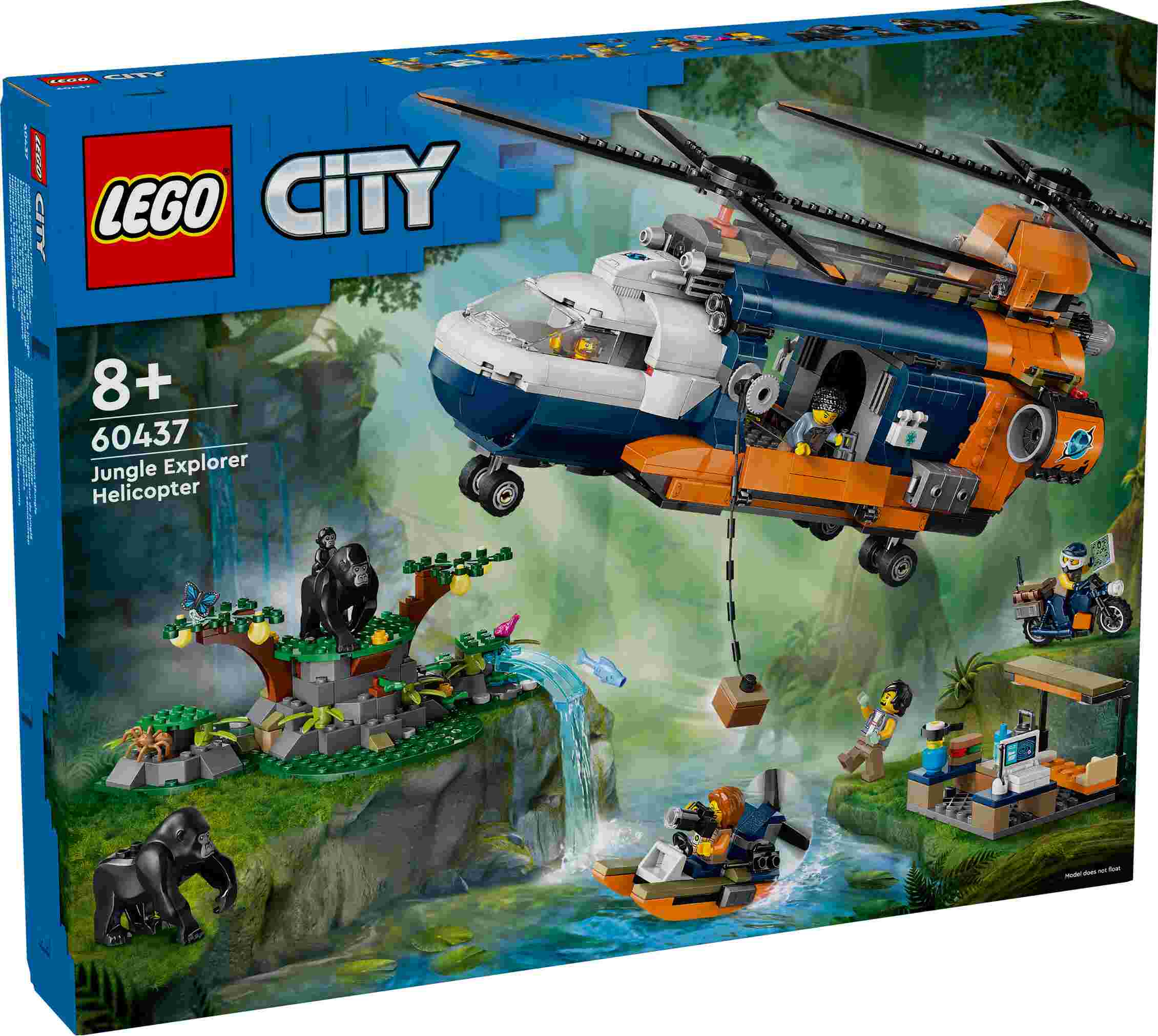 LEGO 60437 City Dschungelforscher-Hubschrauber, 5 Abenteurer, 3 Gorillas