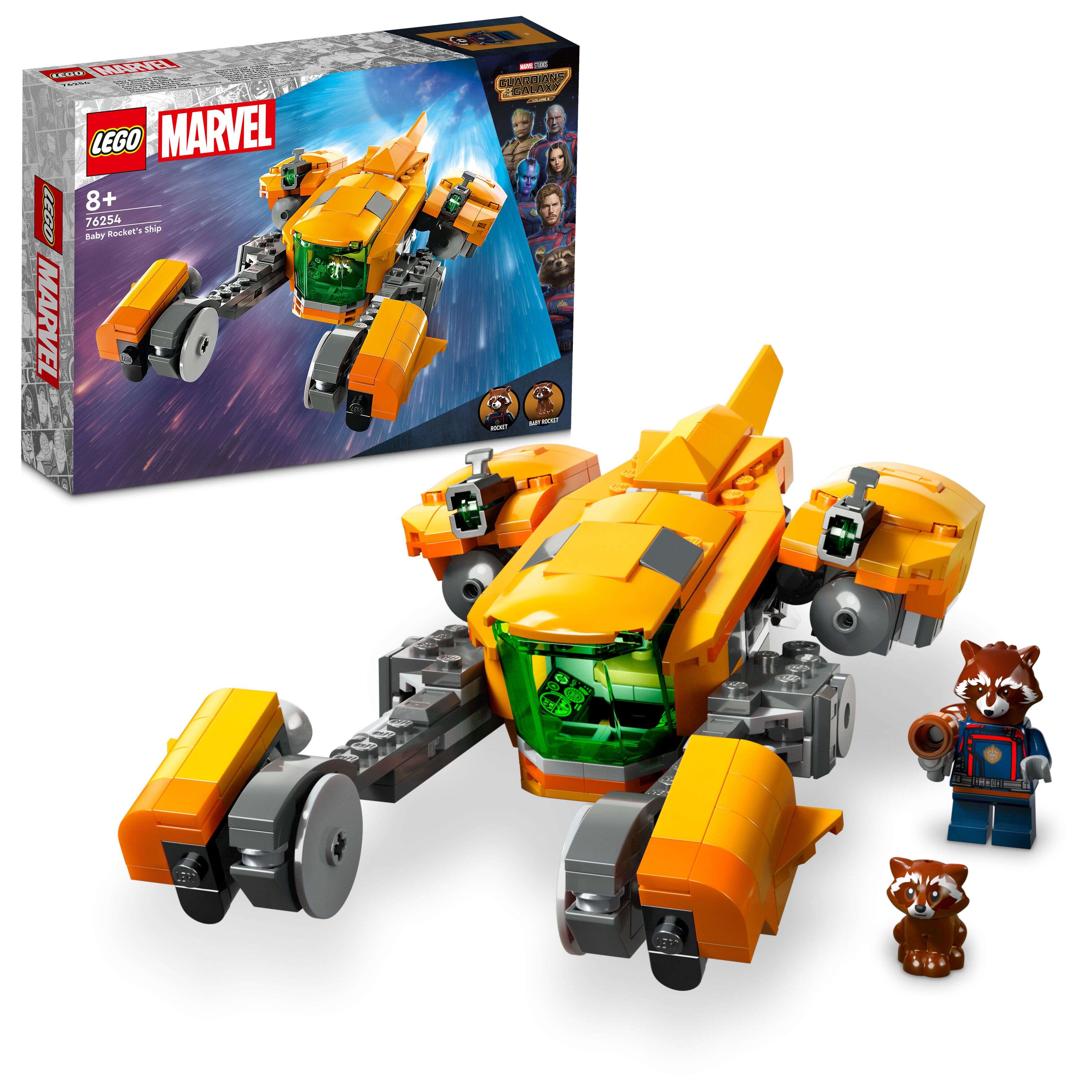 LEGO 76254 Marvel Super Heroes Baby Rockets Schiff, Rocket und Baby Rocket