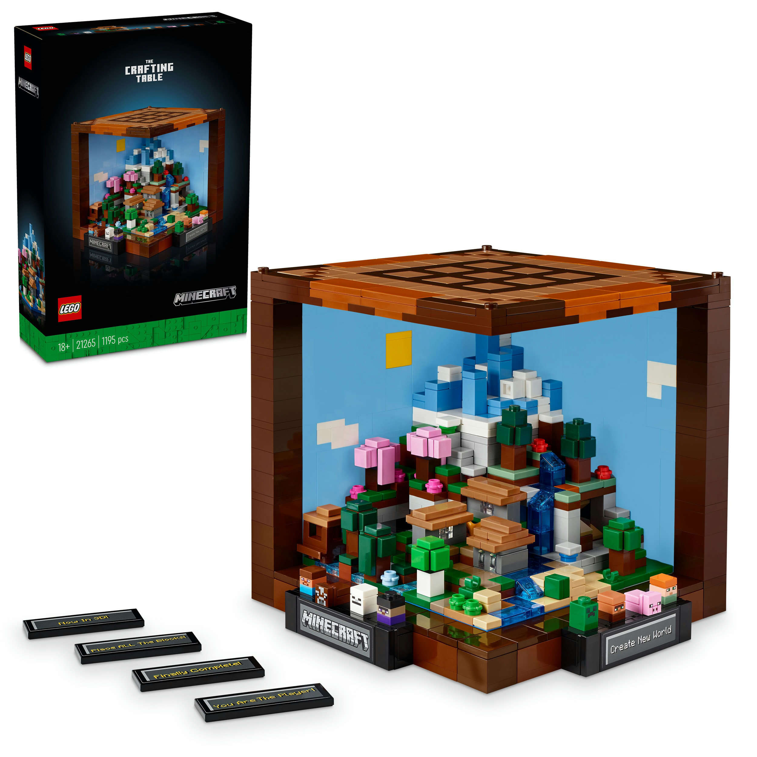 LEGO 21265 Minecraft Die Werkbank, 5 Mini-Module aus 12 Biomen, 8 Mikrofiguren