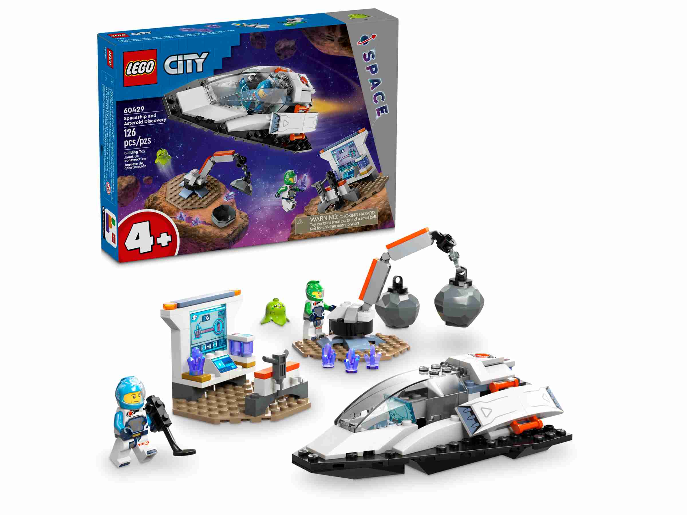 LEGO 60429 City Bergung eines Asteroiden im Weltall, 2 Minifiguren, Alien