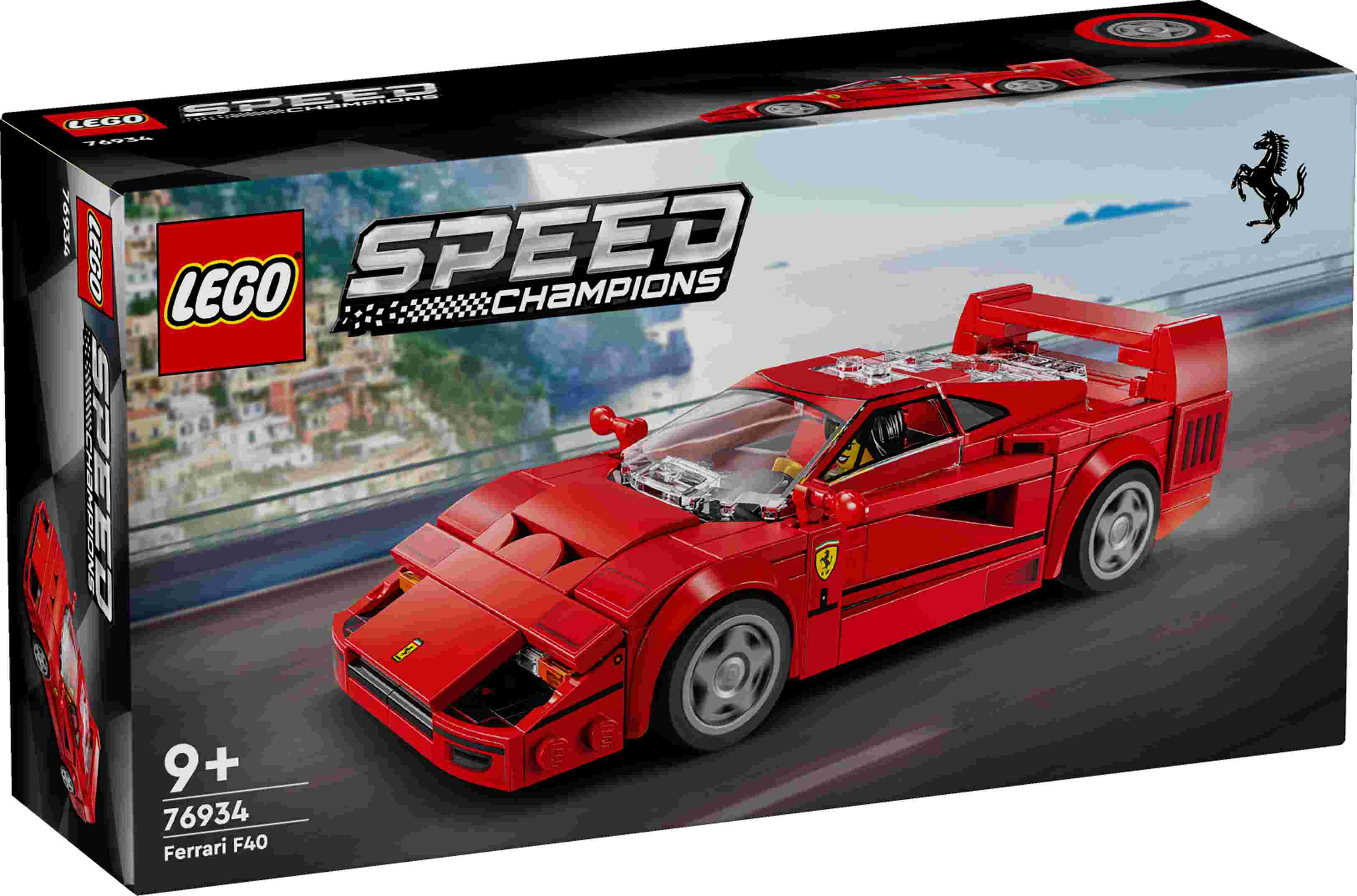 LEGO 76934 Speed Champions Ferrari F40 Supersportwagen, Rennfahrer-Minifigur