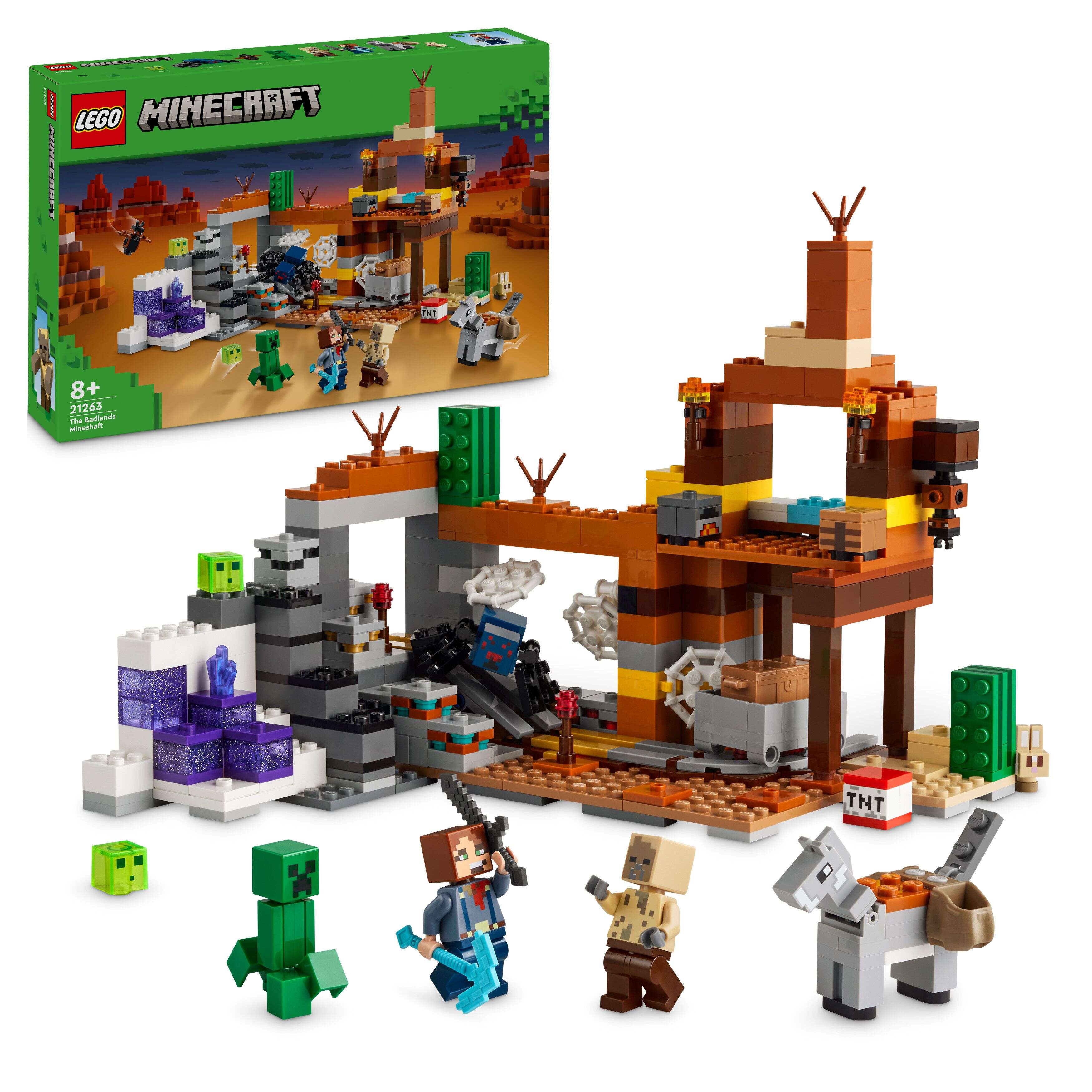LEGO 21263 Minecraft Die Mine in den Badlands, Creeper, Höhlenspinne, 2 Schleime