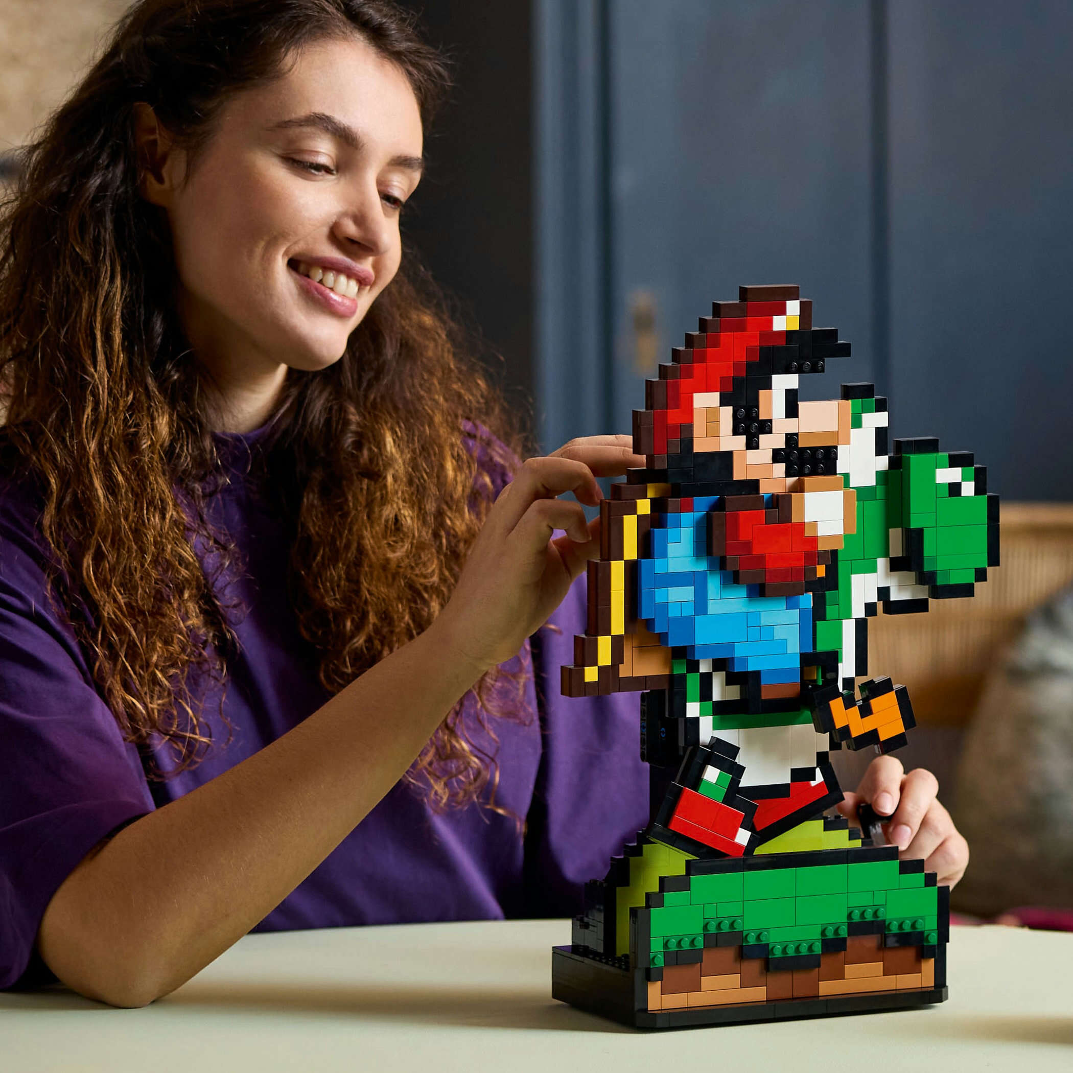 LEGO 71438 Super Mario World: Mario & Yoshi, bewegliche Teile, interaktives Set