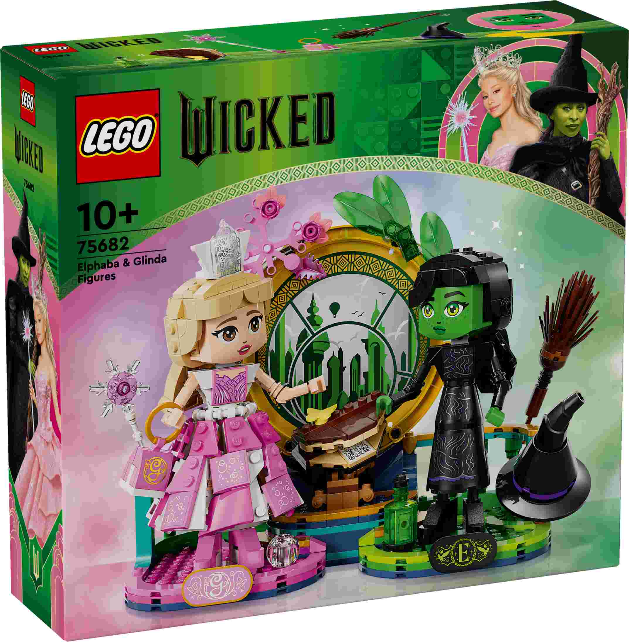 LEGO 75682 Wicked Elphaba und Glinda, Besen, Handtasche, Krone