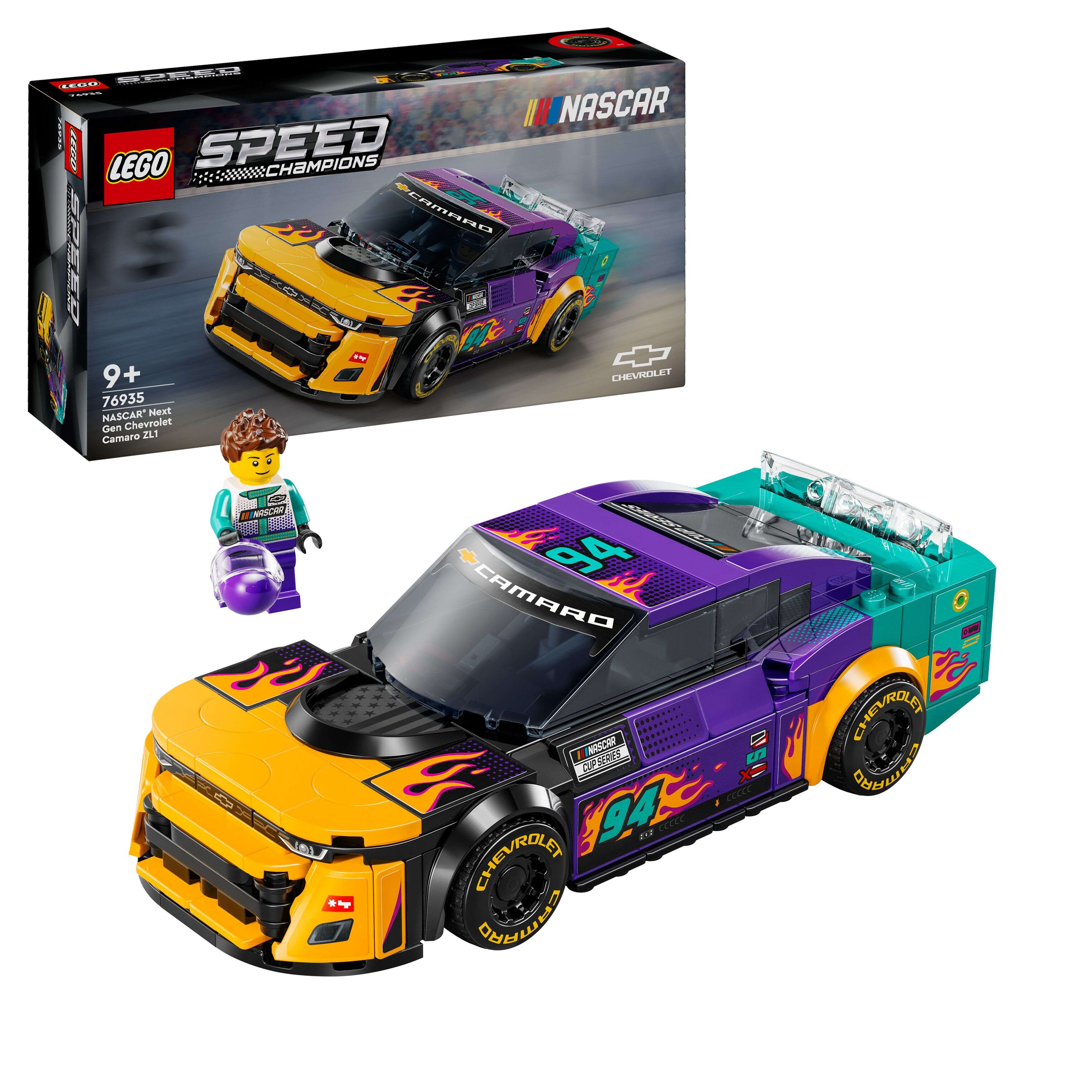 LEGO 76935 Speed Champions NASCAR Next Gen Chevrolet Camaro ZL1, 1 Minifigur