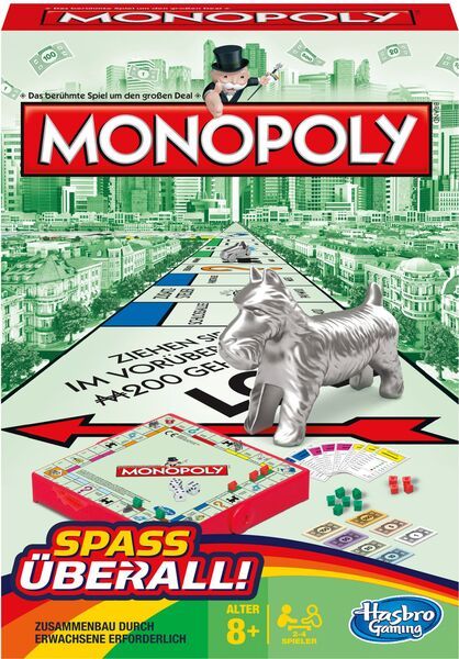 Hasbro Monopoly Kompakt, Reisespiel, 