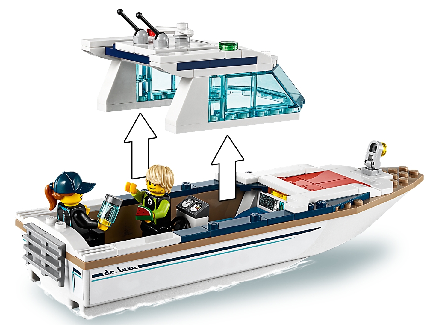 LEGO 60221 City Tauchyacht, Spielzeug mit 2 Taucher-Minifiguren, Meerestieren 