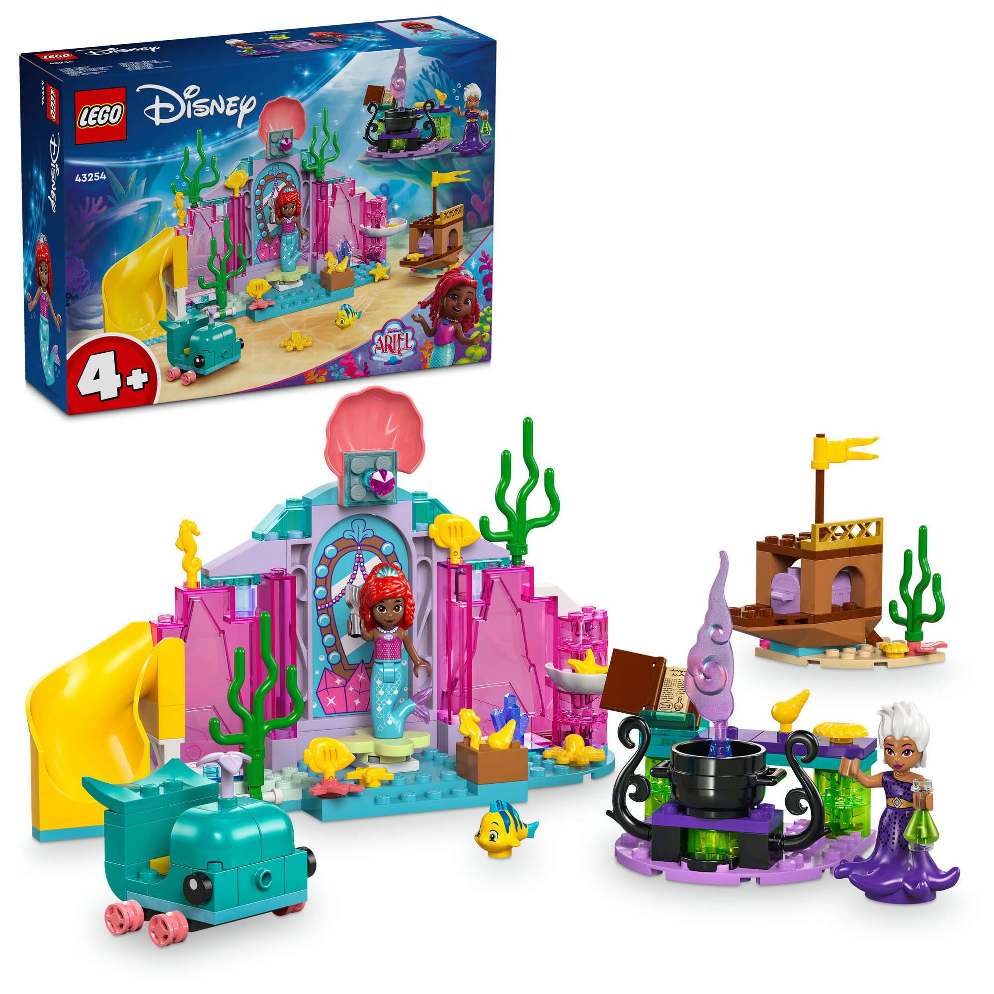 LEGO 43254 Disney Arielles Kristallhöhle, Ursula, Arielle und Fabius, Walboot