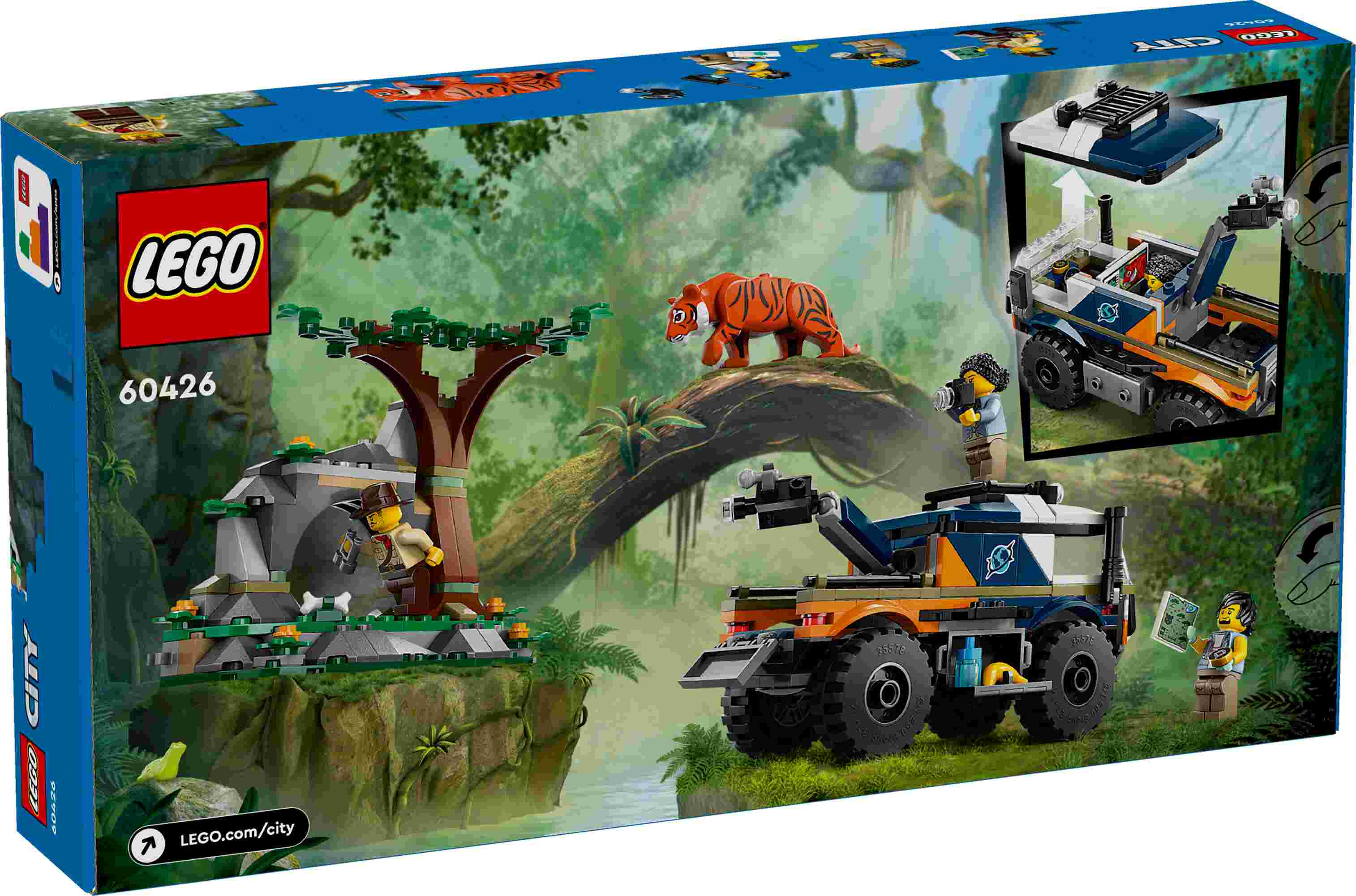 LEGO 60426 City Dschungelforscher-Truck, 3 Abenteurer-Minifiguren, Tiger