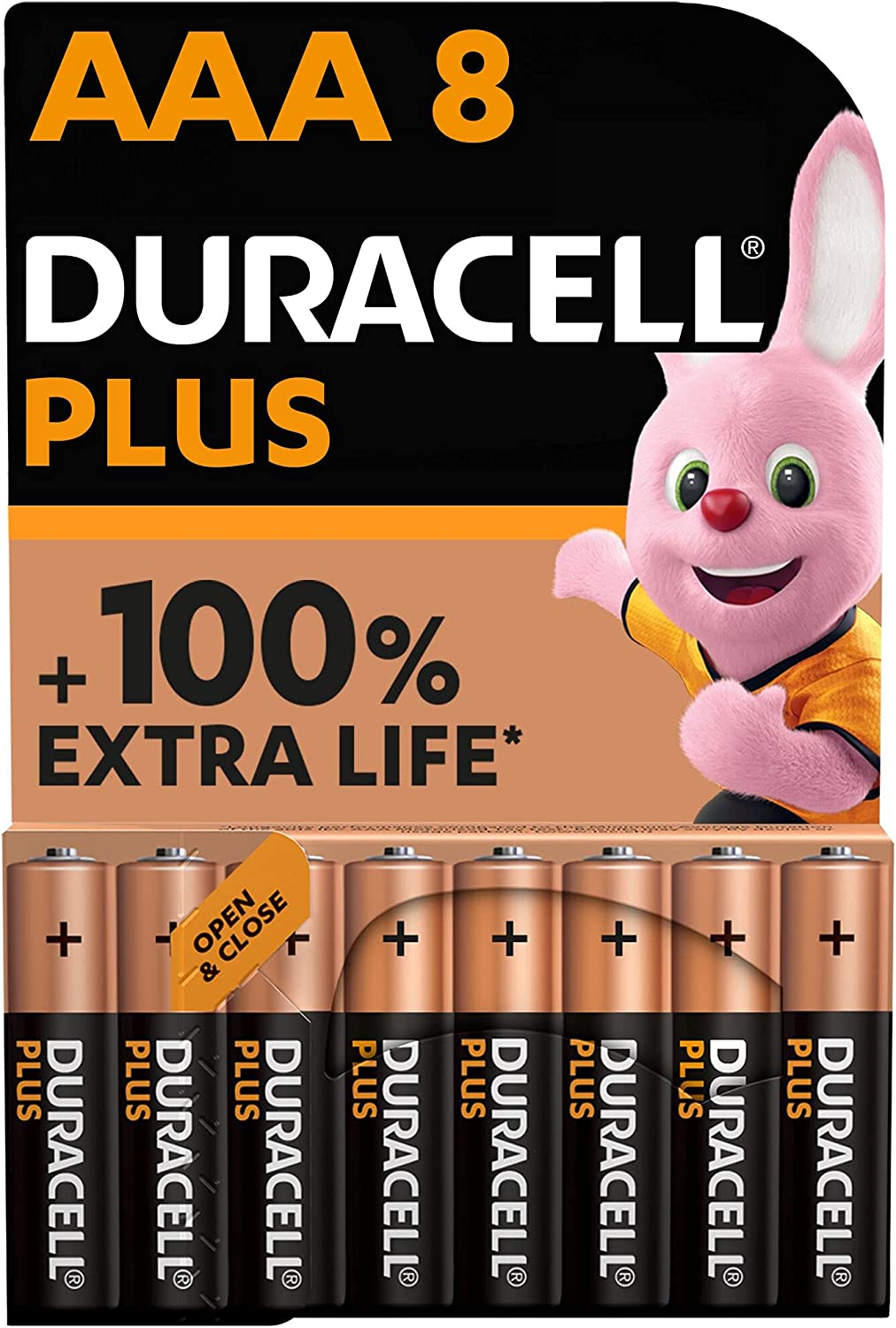 Duracell Plus AAA Micro LRr03, 1.5V Alkaline Batterie, MN2400, 8er-Pack