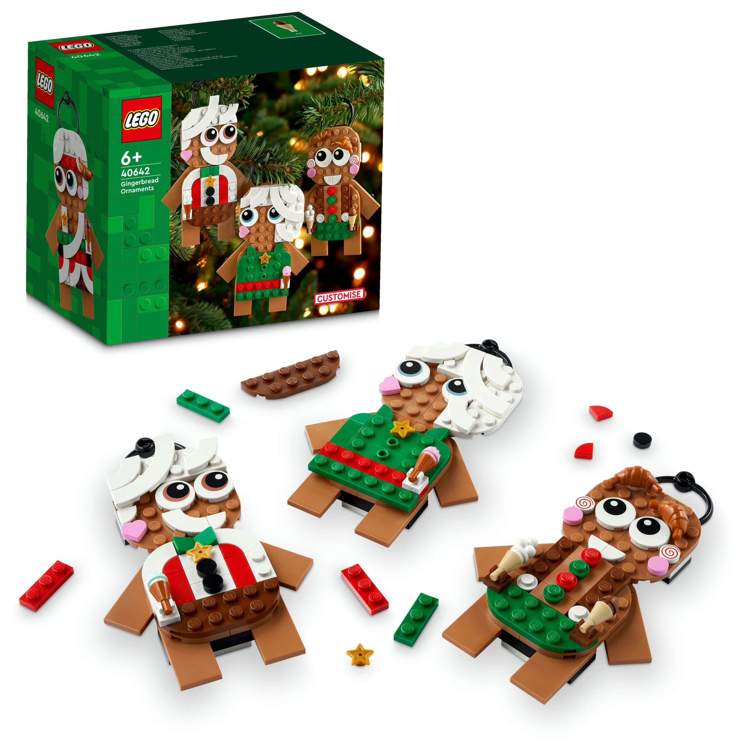 LEGO 40642 Iconic Lebkuchenmännchen, 3 baubare Figuren mit individuellem Design