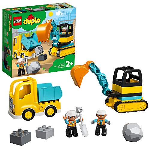 LEGO 10931 DUPLO Bagger und Laster Baufahrzeug Spielzeugset für Kleinkinder ab 2